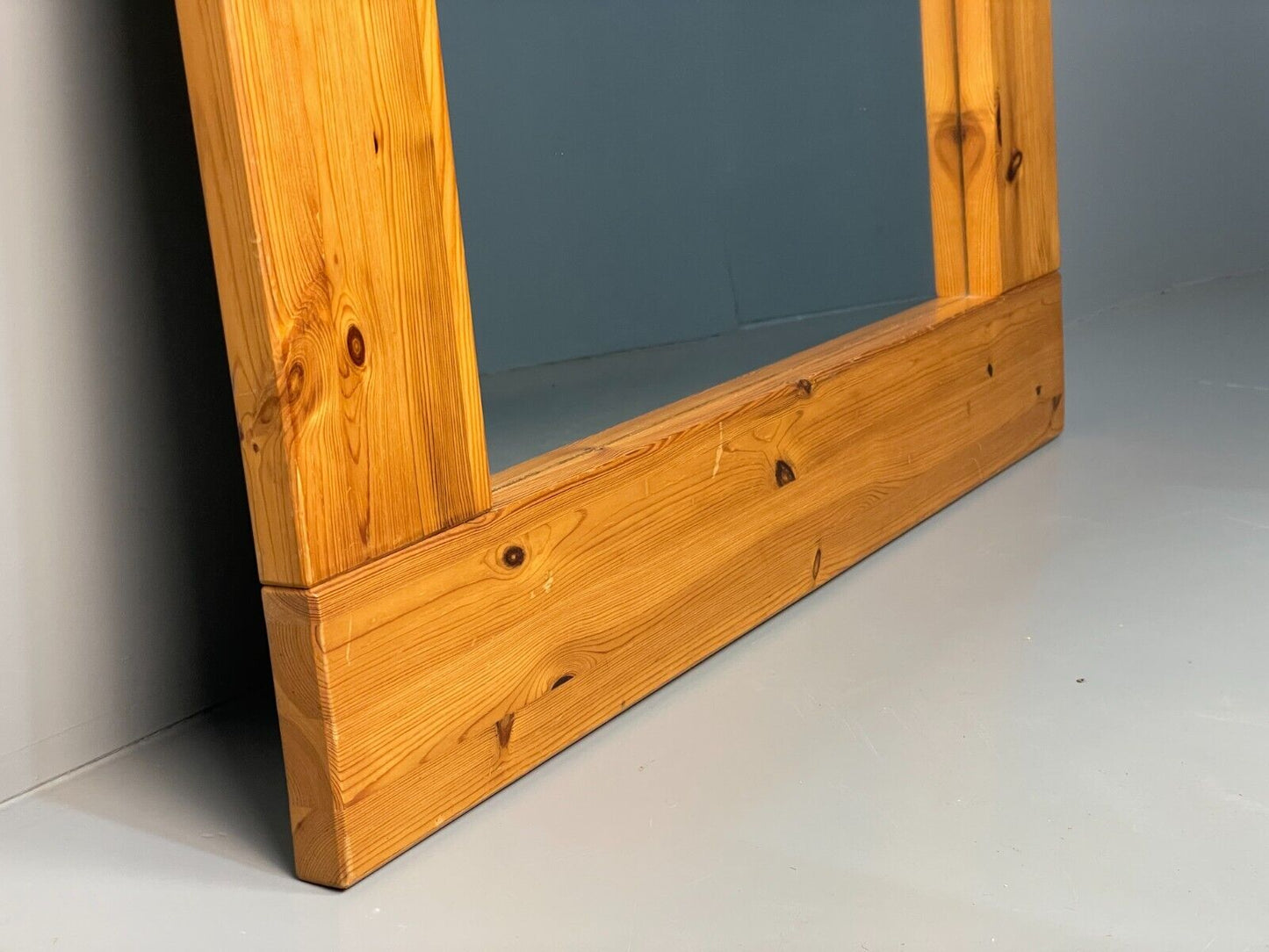 Vintage Danish Large Solid Pine Rectangular Mirror EB8411 MWOO - UKDK FURNITURE
