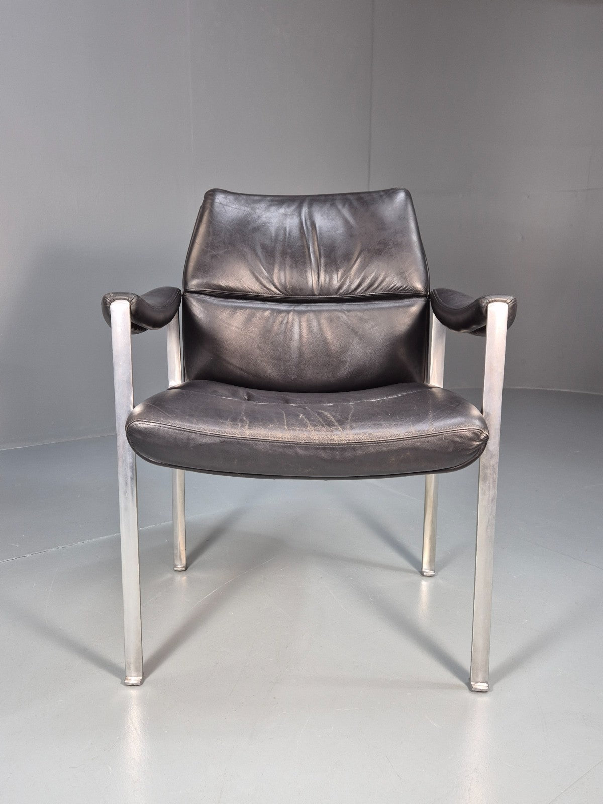 Roder Sohne Leather and Aluminium Boardroom Chair 1960s Retro MCM EB10645 MNOR3