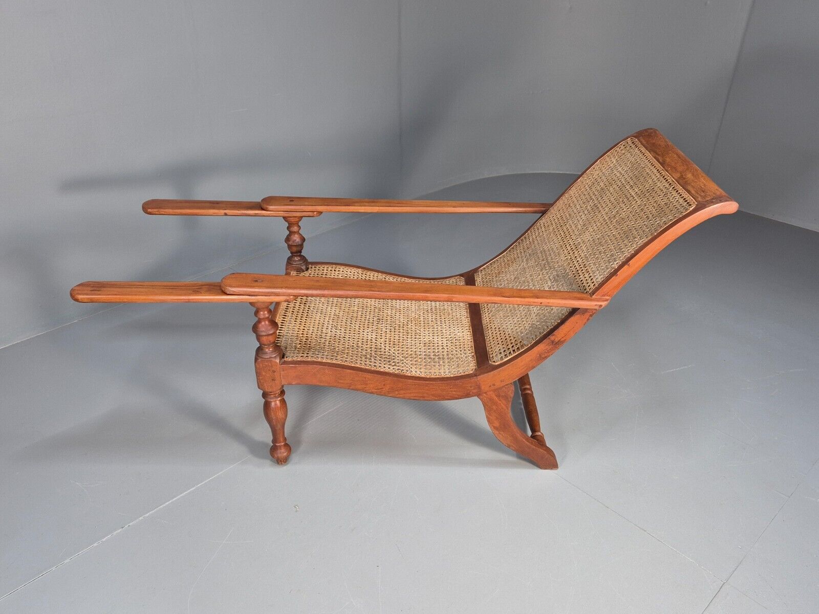 Vintage Campaign Plantation Chair Rattan Teak Retro Antique Style EB8877 VBER - UKDK FURNITURE