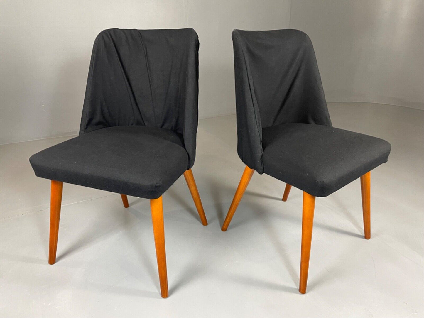 Danish Pair of Mid Century Beech & Fabric Chairs, Retro, Vintage EB4602 MNOR - UKDK FURNITURE