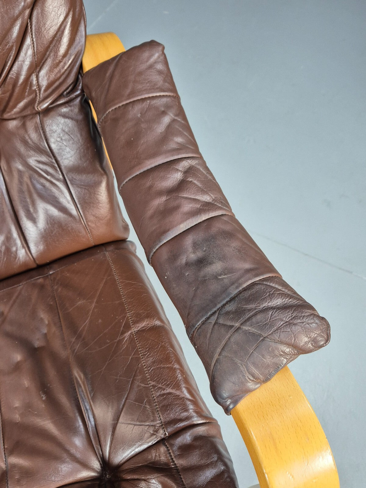 Brown Leather Bentwood Armchair Danish Modern Design Mid Century EB9248 MBEN - UKDK FURNITURE