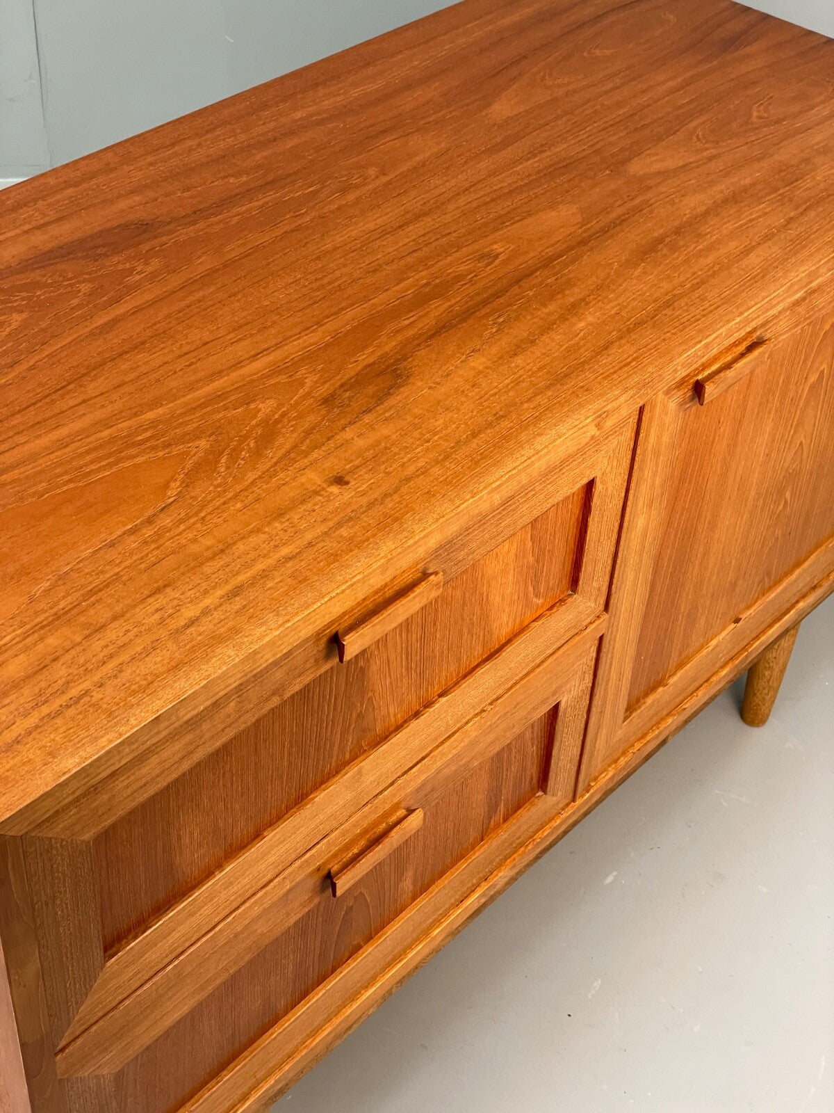 Vintage Danish Teak Sideboard By Omann Jun Drawers Shelving Retro EB9815 MWOO - UKDK FURNITURE