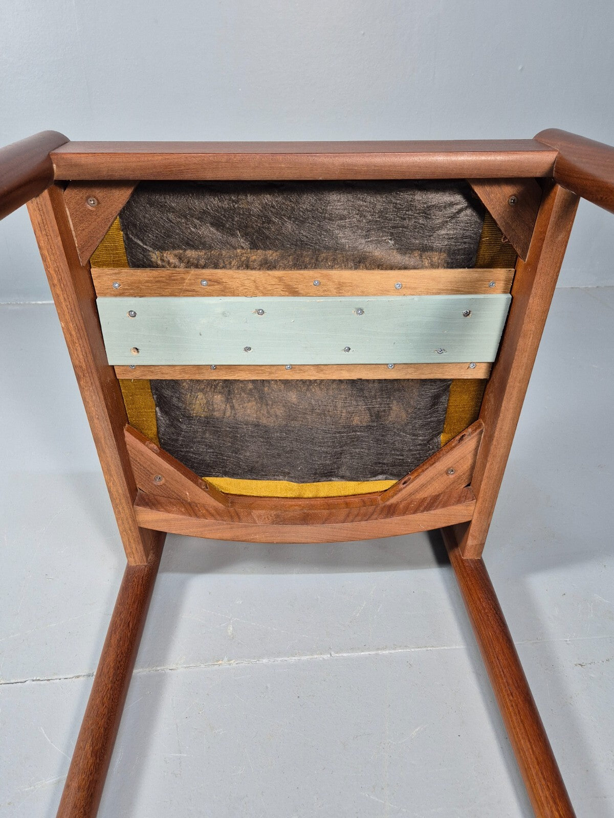 10 Vintage Meredew Teak Dining Chairs Gold Velour Upholstery 1970s EB9411 MDIN - UKDK FURNITURE