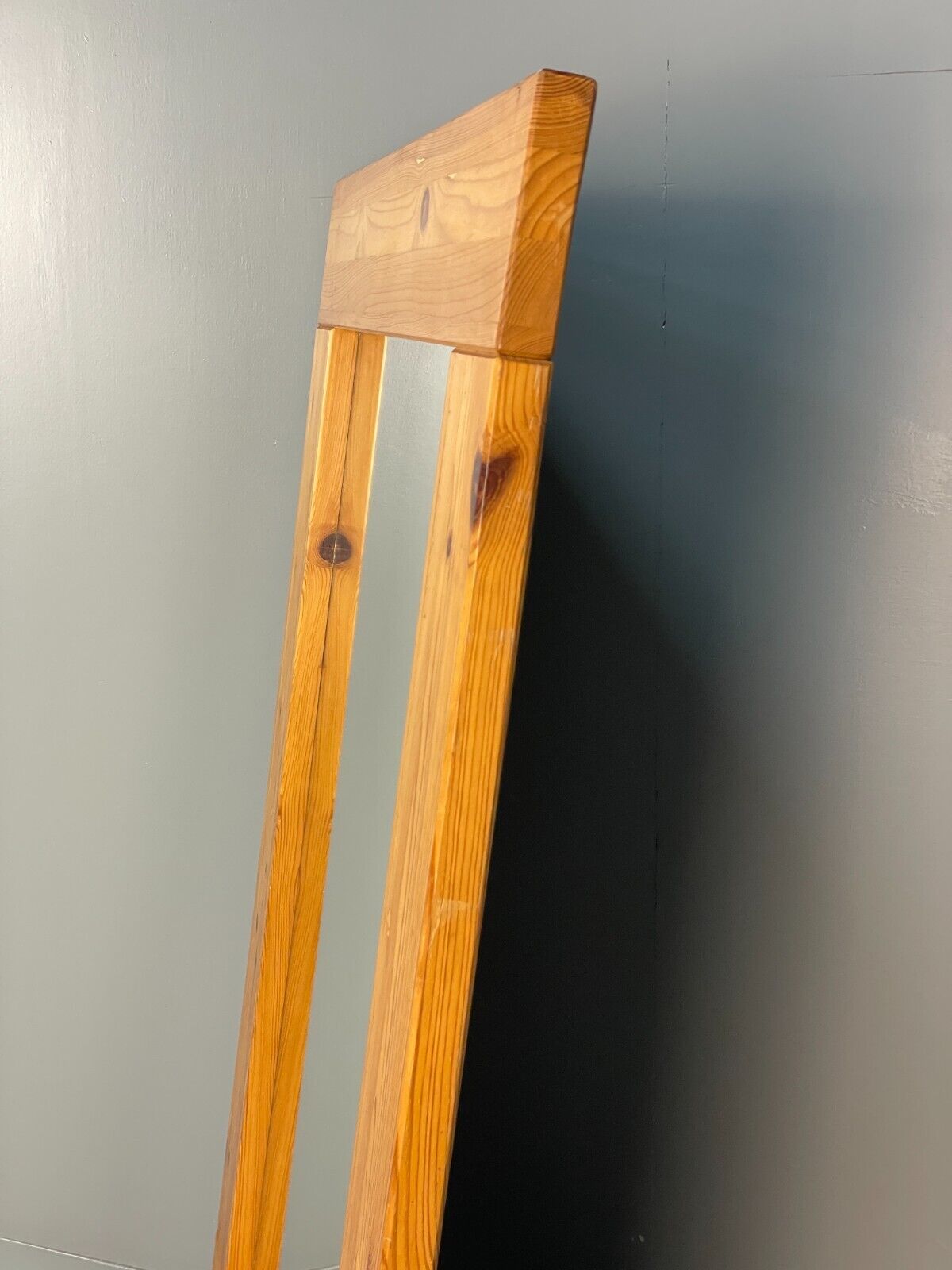 Vintage Danish Large Solid Pine Rectangular Mirror EB8411 MWOO - UKDK FURNITURE