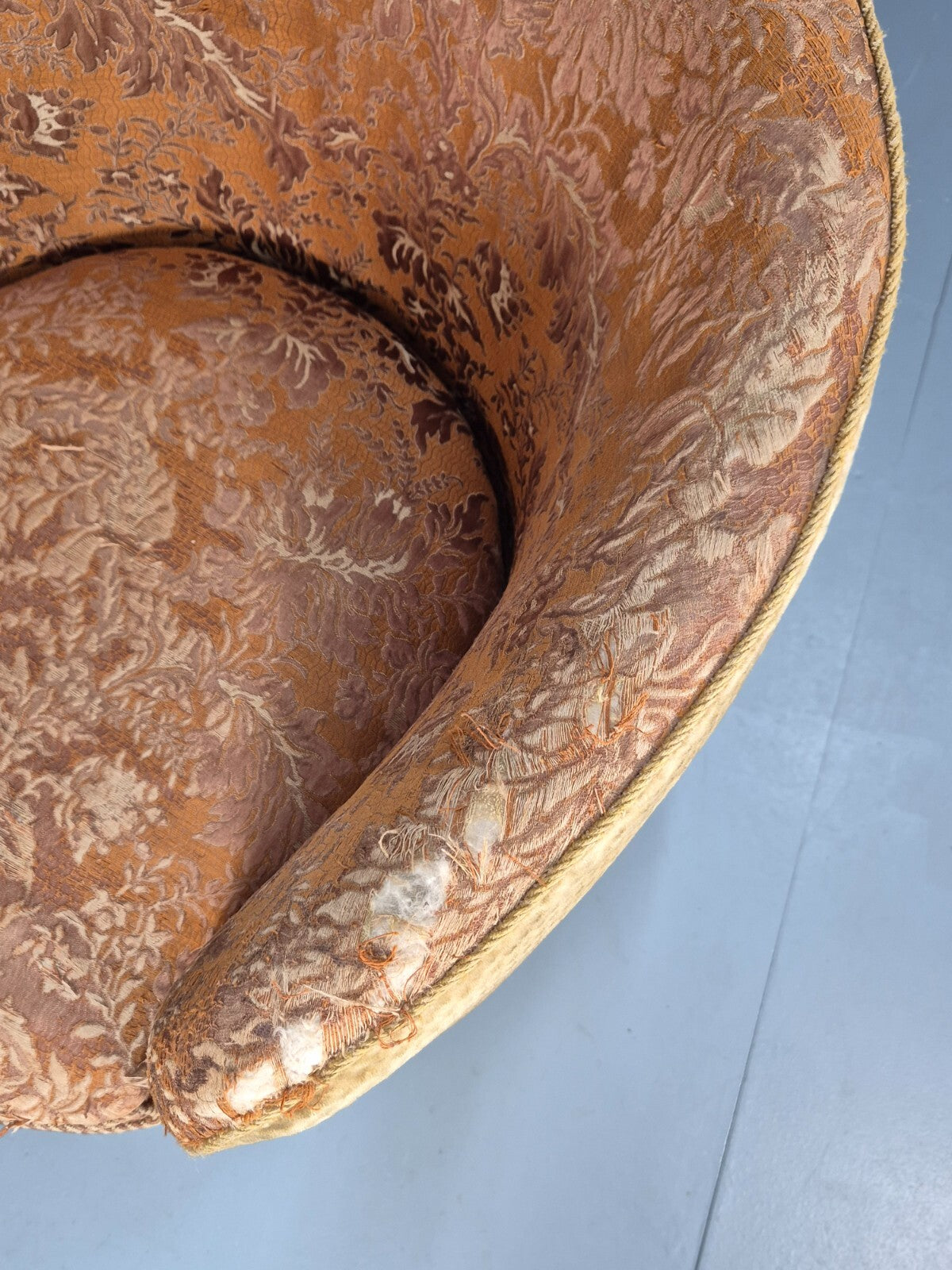 Vintage Danish Art Deco Tub Chair Gold Moquette Upholstery 1920s EB9055 VCLO - UKDK FURNITURE