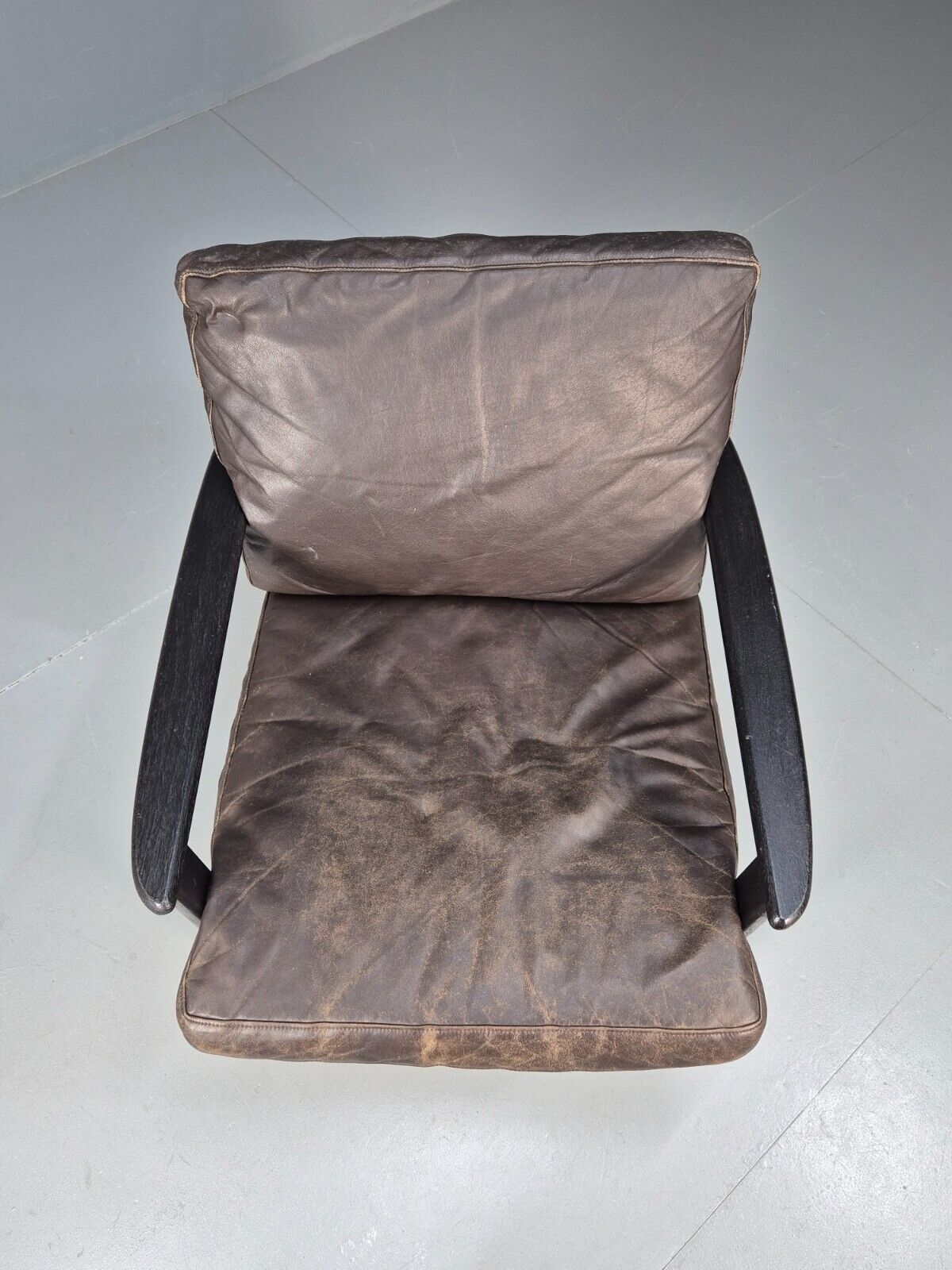 Vintage Danish Lounge Chair Brown Leather Beech Frame 1960s Retro EB8965 MNOR - UKDK FURNITURE