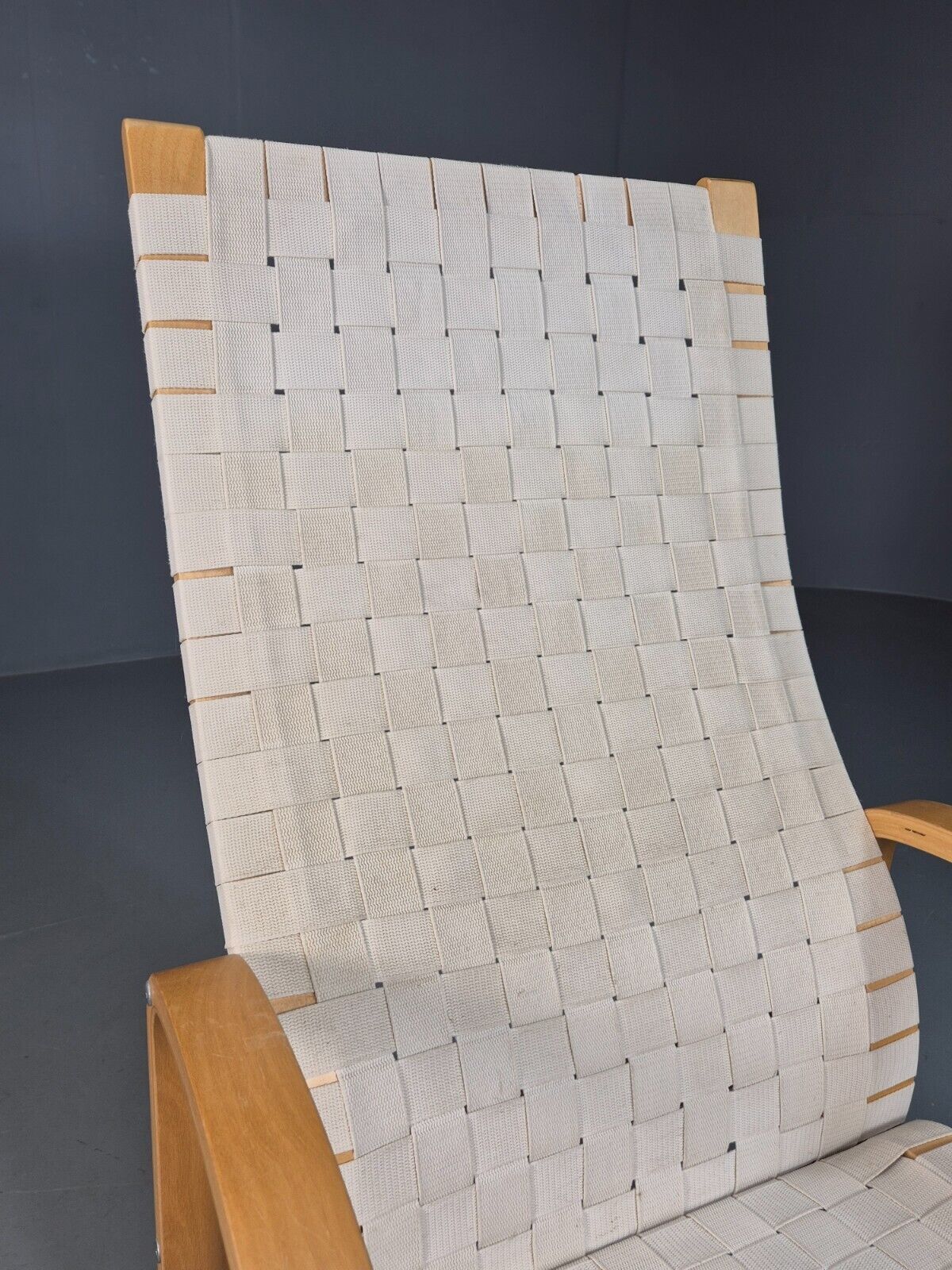 Vintage Danish Lounge Chair Canvas Bentwood Aalto Style 1980s Retro EB8240 MBEN - UKDK FURNITURE