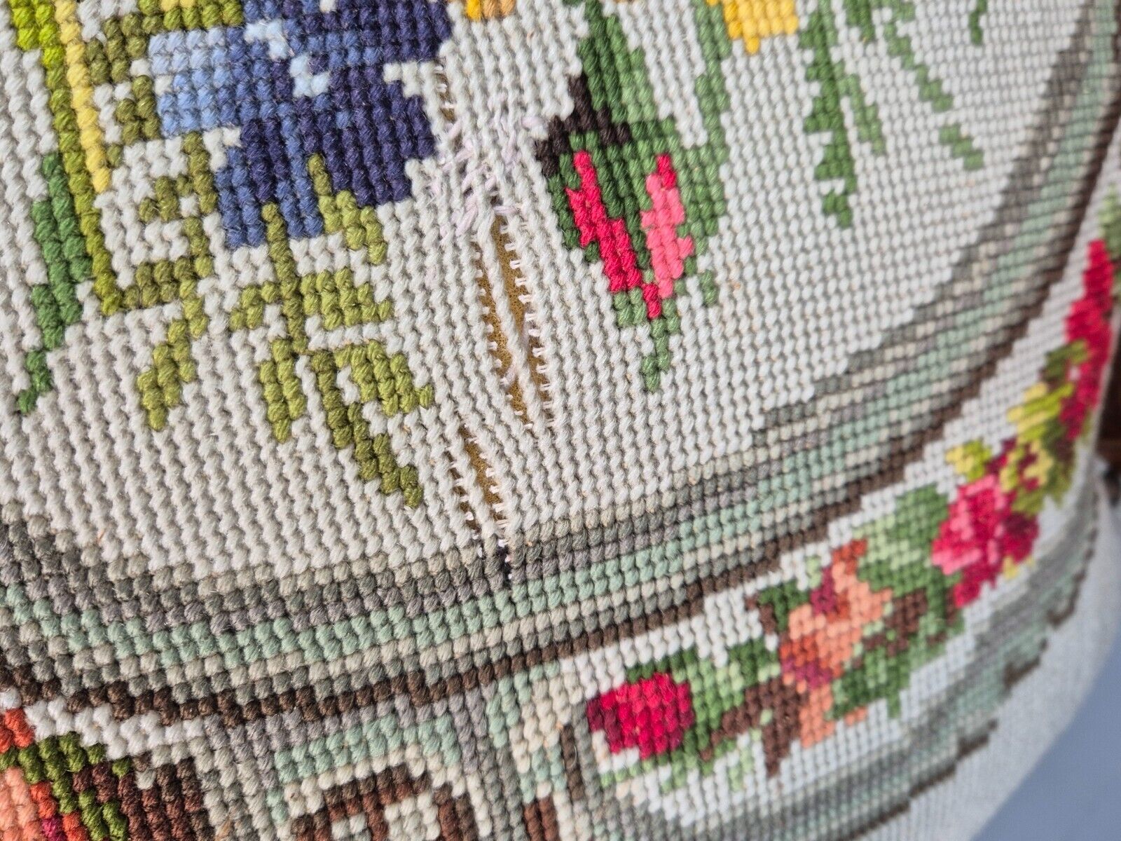 Vintage Danish Fauteuil Chair Embroidery French Antique Style 1963 EB8082 VCAR - UKDK FURNITURE