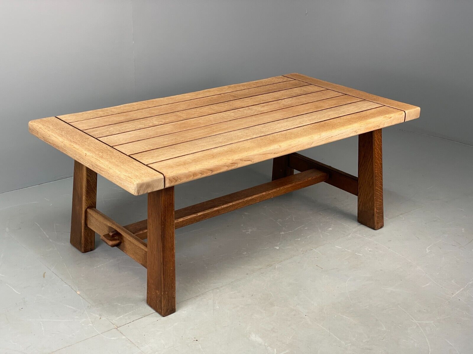 Vintage Scandinavian Large Oak Coffee Table Arts & Crafts Style EB7839 MWOO - UKDK FURNITURE