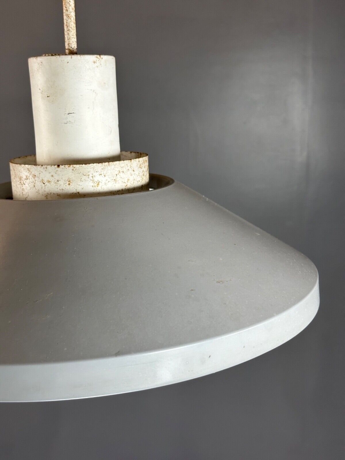 Danish Retro Industrial White And Grey Aluminium Pendent Light EB4648 LCLW - UKDK FURNITURE