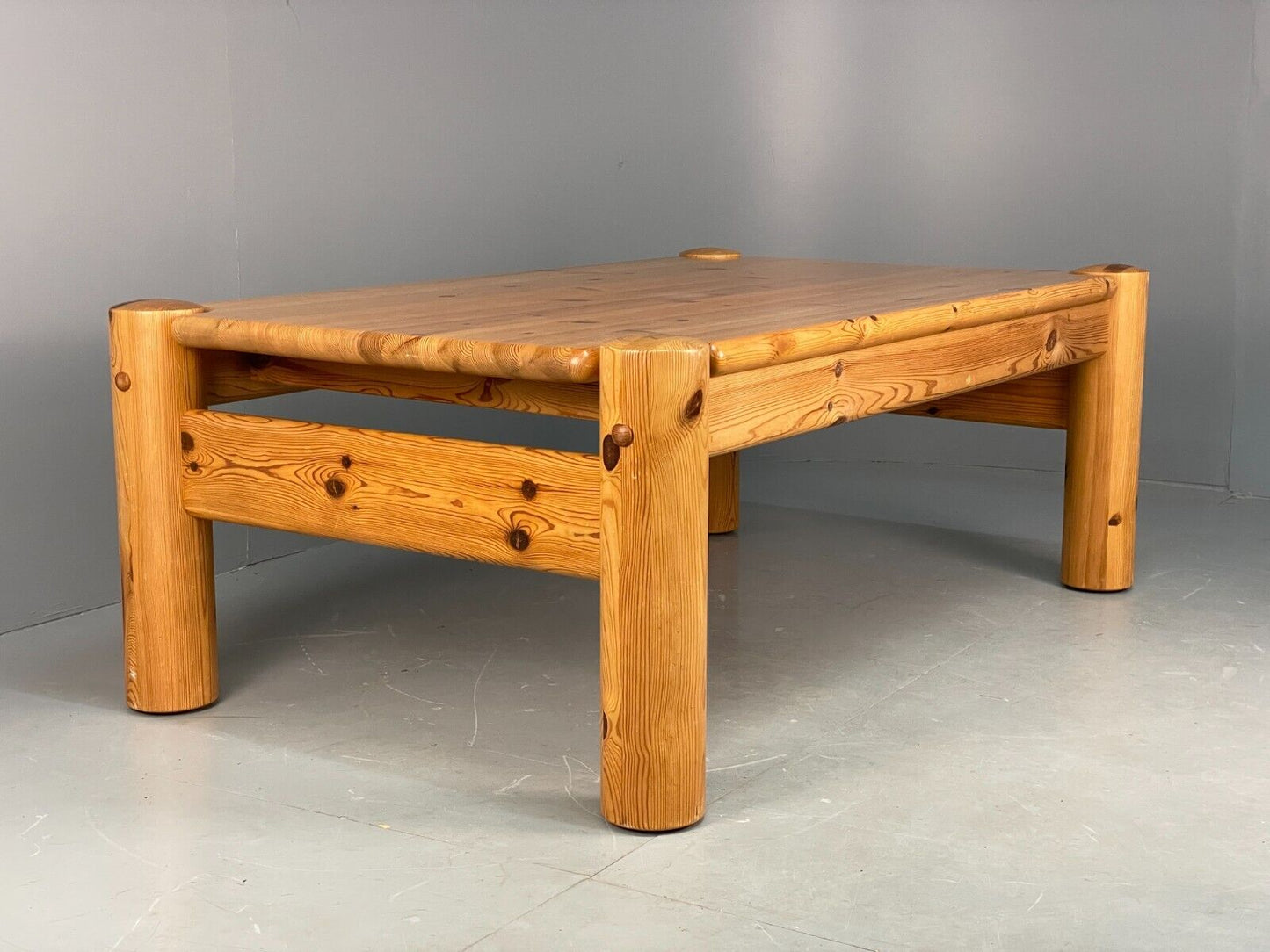 Large 1980s Scandinavian Solid Pine Coffee Table EB7557 MWOO - UKDK FURNITURE
