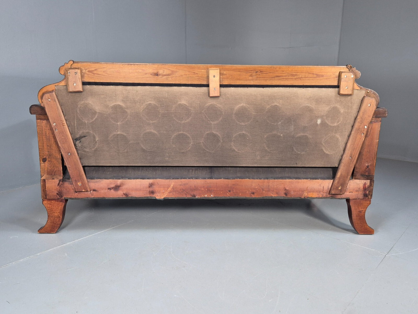 Vintage Scandinavian Biedermeier Mahogany Sofa Charcoal Antique EB9548 V3SS - UKDK FURNITURE