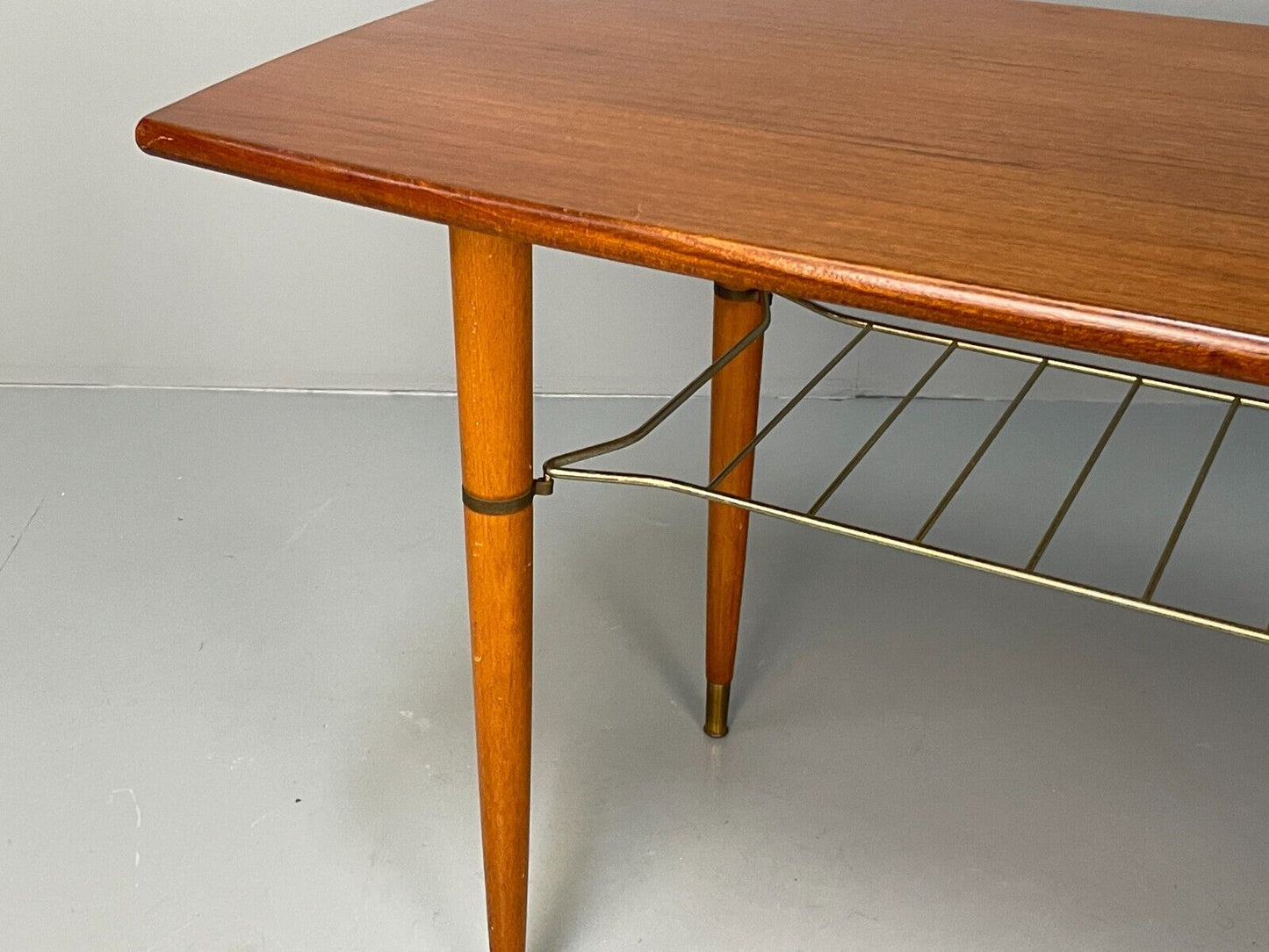 Midcentury Swedish Teak & Beech Coffee Table With Magazine Rack EB8683 MWOO - UKDK FURNITURE