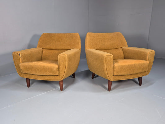 2 Vintage Danish 1960s Lounge Chairs Thams Reupholstery 1960s MCM EB9561 MNOR - UKDK FURNITURE