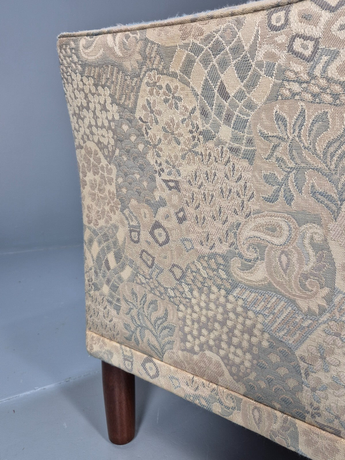 Vintage Danish Lounge Chair Abstract Floral 1980s Material Retro EB09600 MNOR - UKDK FURNITURE