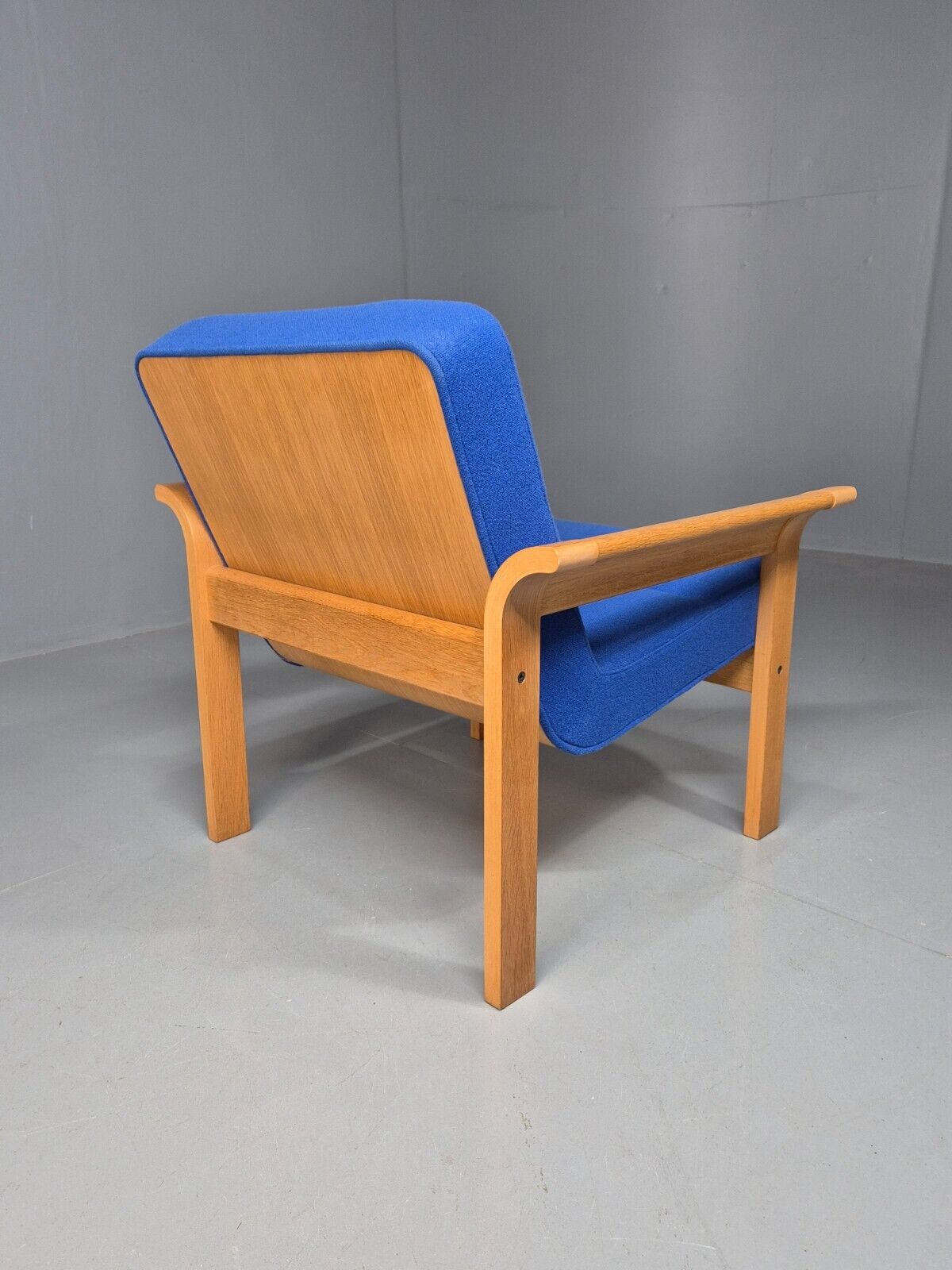 Vintage Danish Lounge Chair Blue Bentwood Magnus Olesen Retro 1970s EB8285 MNOR - UKDK FURNITURE