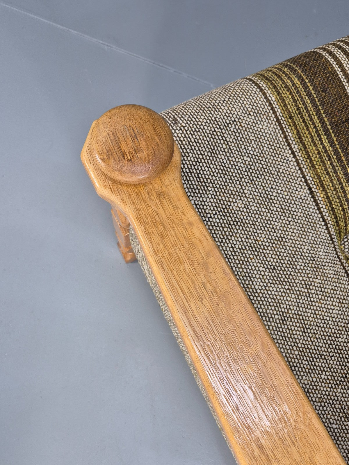 Vintage Danish Kjaernulf Style Oak and Wool Lounge Chair 1970s EB9714 MNOR - UKDK FURNITURE