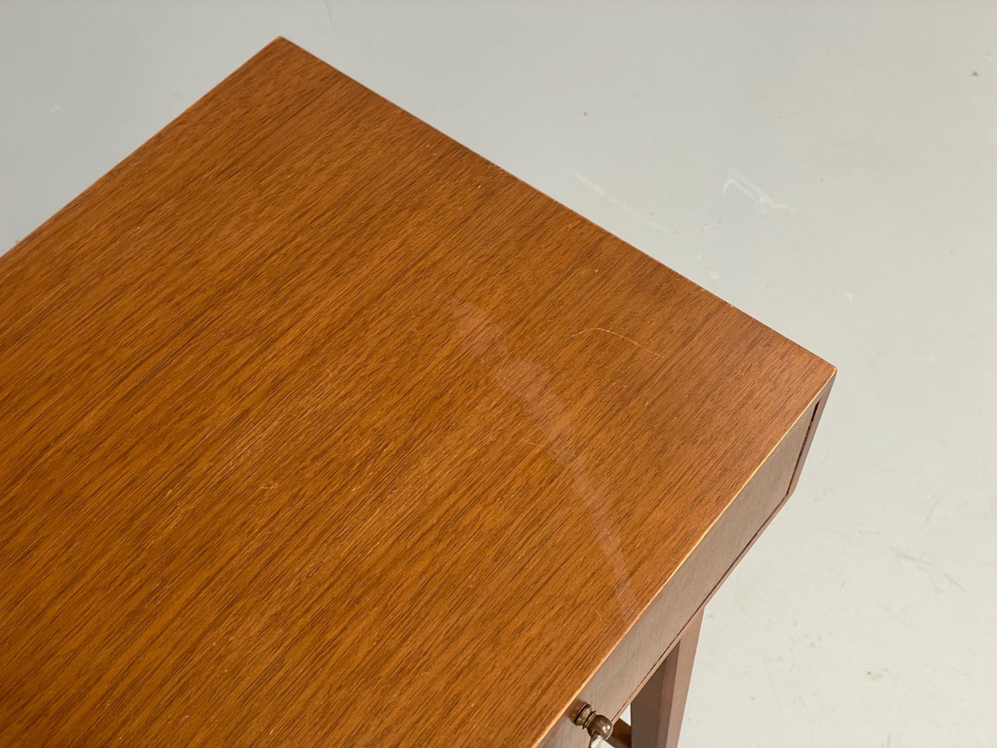 Vintage Meredew Bedside Cabinet Walnut Brass Mid Century 1950s EB9829 MWOO - UKDK FURNITURE