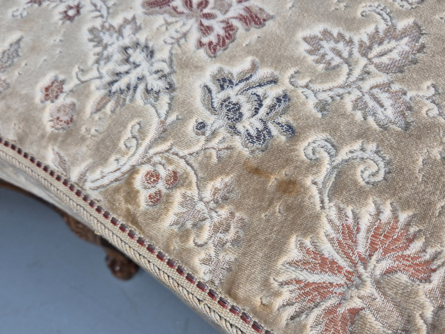 Vintage Danish Rococo Style Settee 3 Seat Green and Brown Floral EB9553 V3SS - UKDK FURNITURE