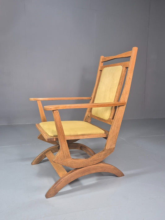 Vintage Scandinavian Rocking Chair Oak Frame 1970s Retro MCM EB10731 MNOR1