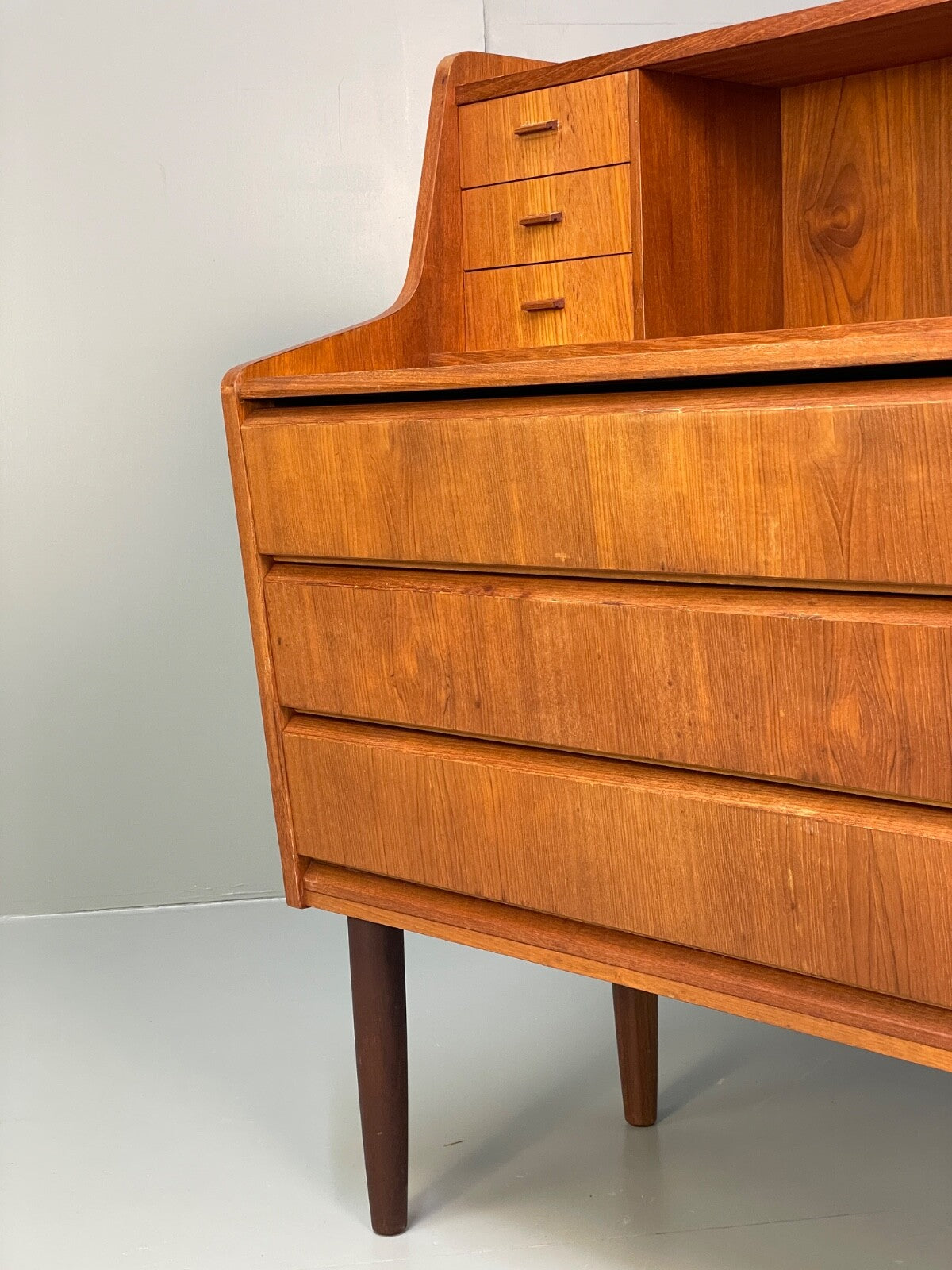Vintage Teak Writing Desk Danish Mid Century Drawers Bureau EB8809 MWOO - UKDK FURNITURE