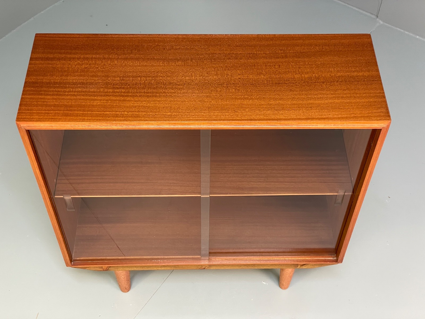 Vintage Teak Glazed Bookcase Beaver And Tapley Mid Century Shelving EB9718 MWOO - UKDK FURNITURE