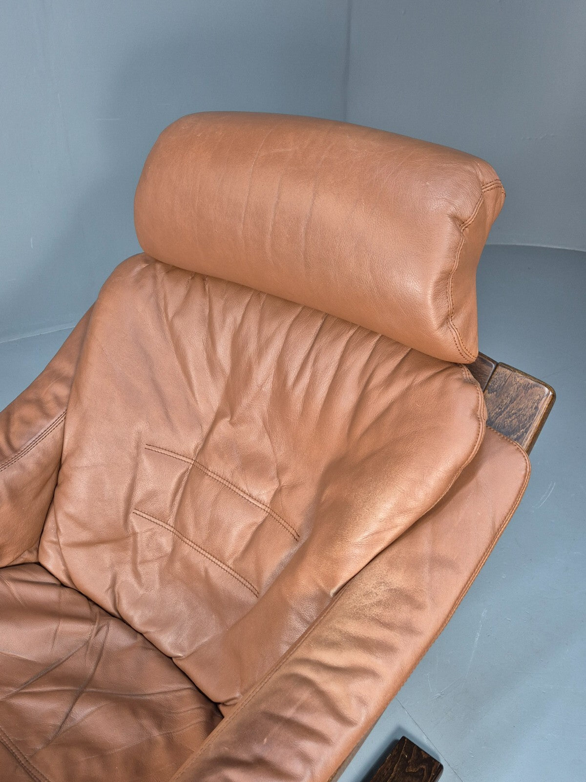 Vintage Skippers Apollo Brown Leather Bentwood Lounge Chair Danish EB9306 MBEN - UKDK FURNITURE