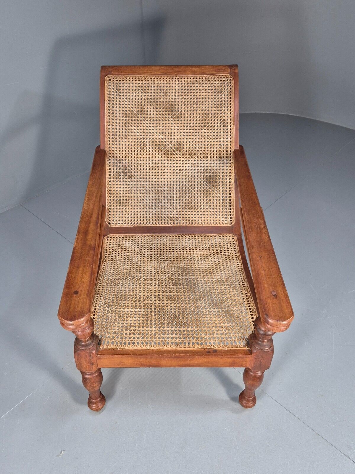 Vintage Campaign Plantation Chair Rattan Teak Retro Antique Style EB8877 VBER - UKDK FURNITURE