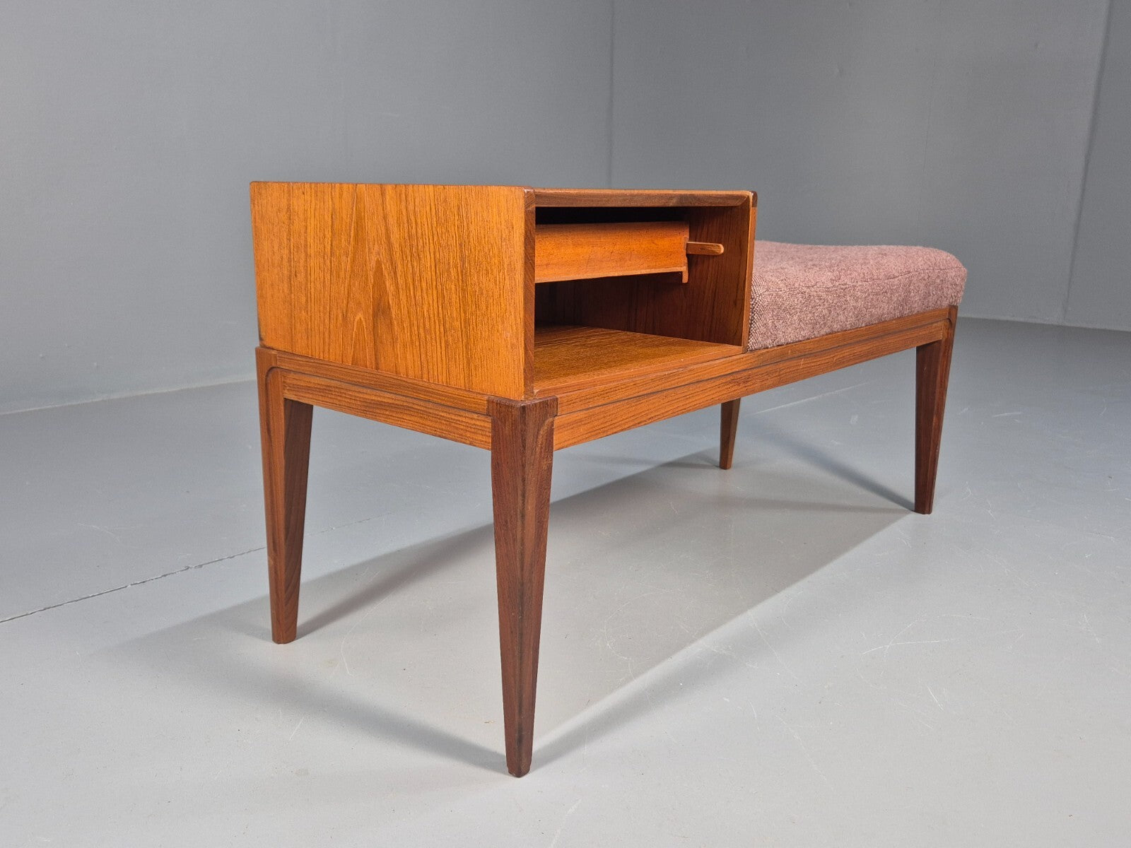 Vintage Teak Telephone Seat Drawer Mid Century Retro 1970s EB9085 MWOO - UKDK FURNITURE