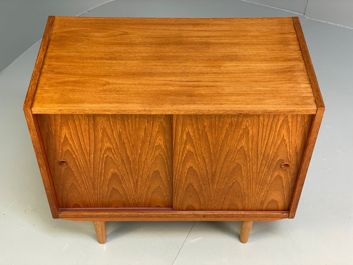 Vintage Danish Teak Cabinet 1970s Retro Sliding Doors Shelf EB9834 MWOO - UKDK FURNITURE