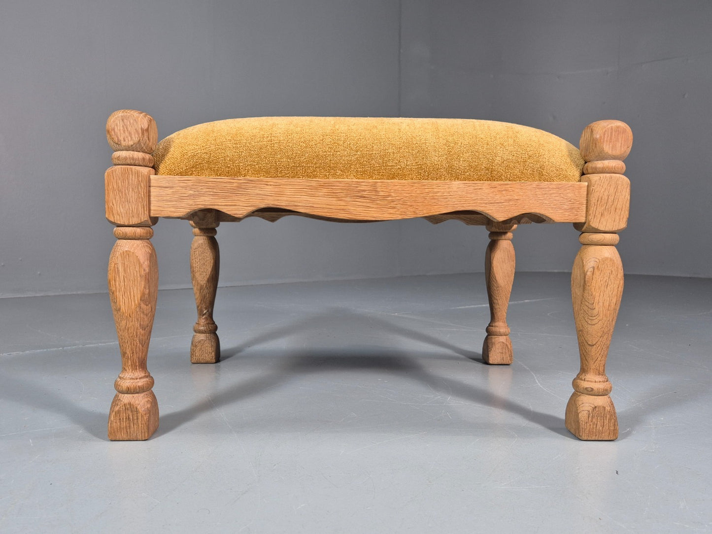 Henning Kjearnulf Style Footstool 1970s Retro Danish Oak EB10983 MFOO11