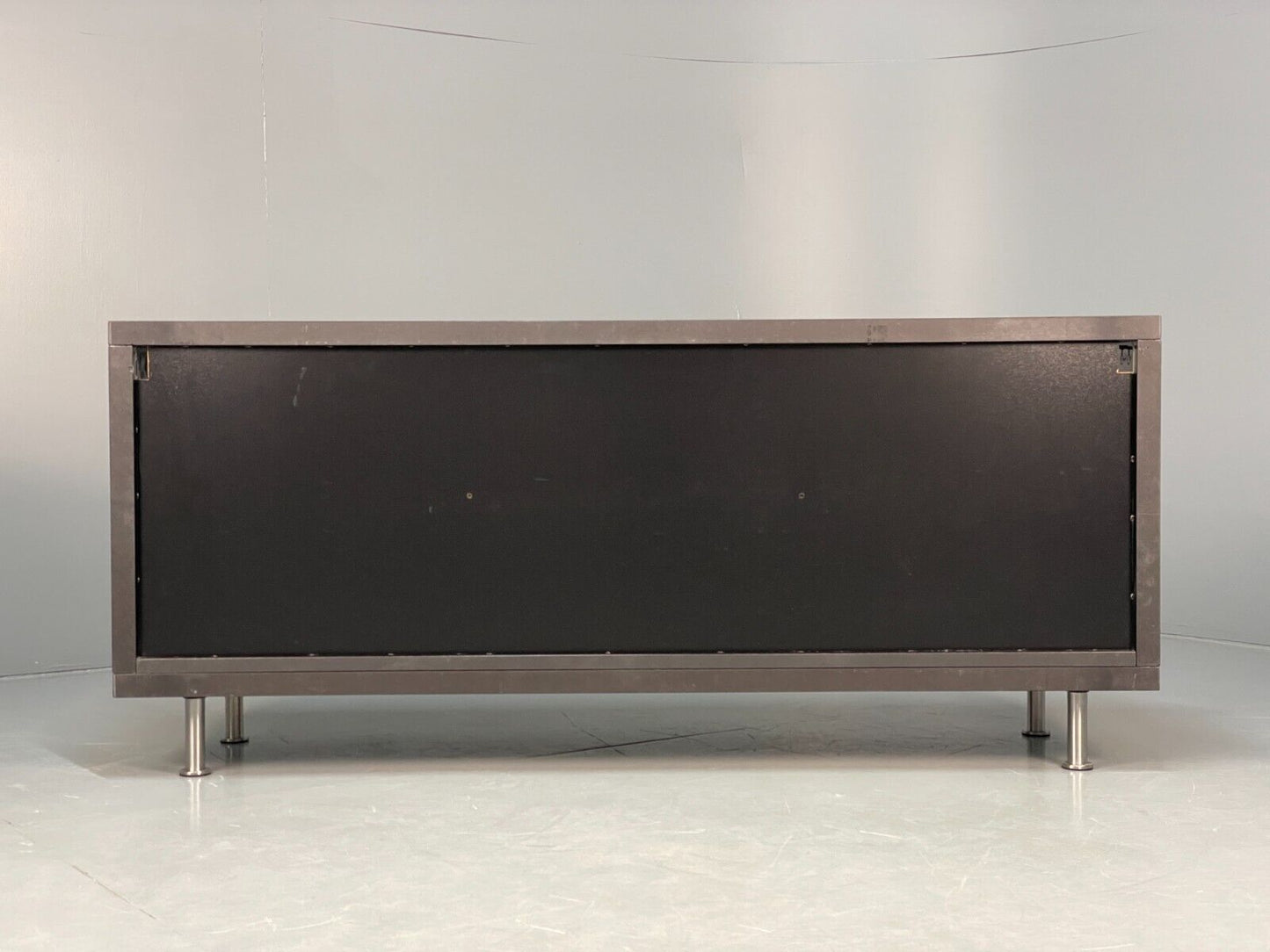 Modern Gloss Black Media Unit Sideboard With Metal Legs EB8660 MWOO - UKDK FURNITURE