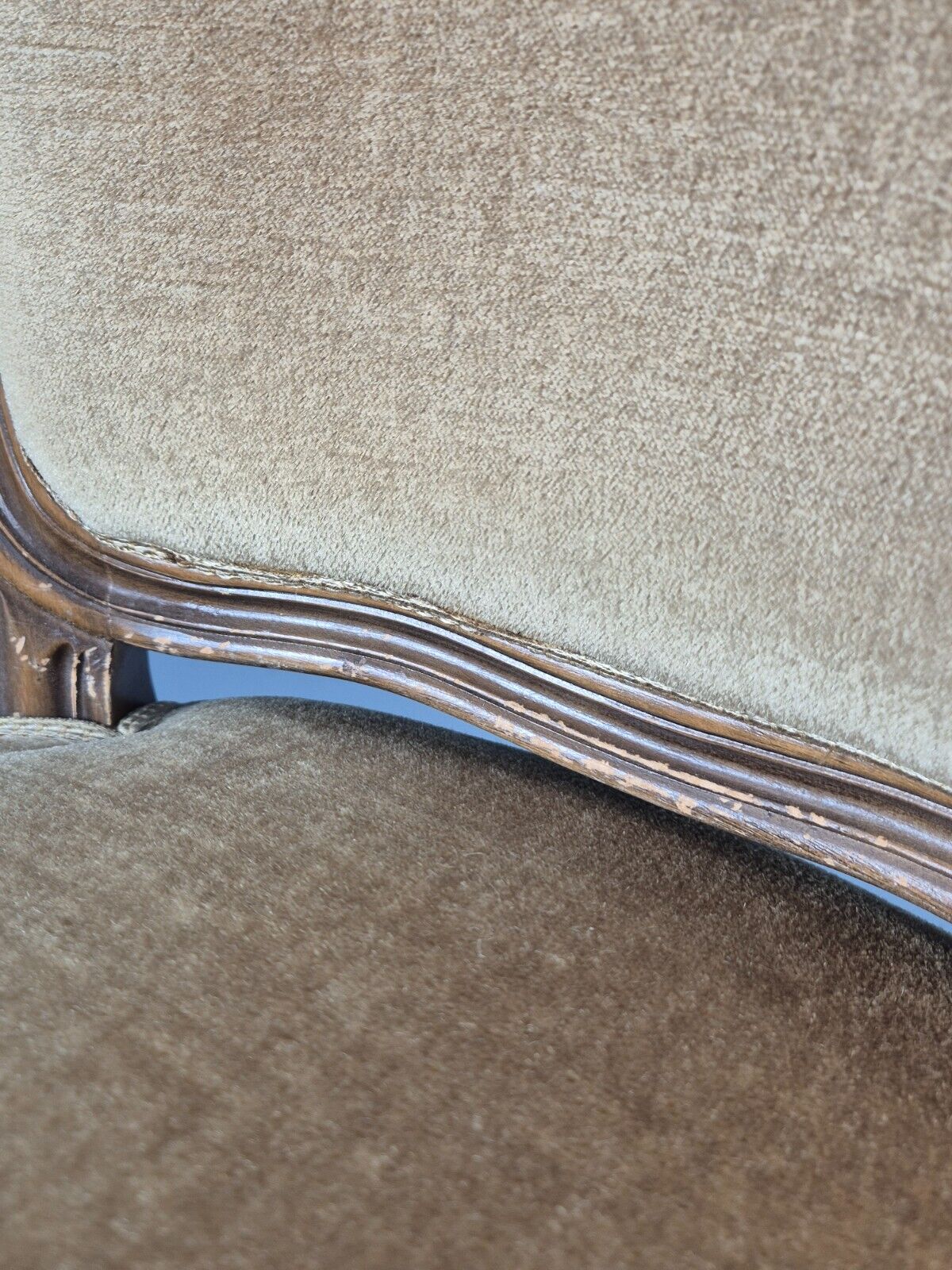 Vintage Danish Lounge Chair Gold Velour Antique French Style EB8993 VCLO - UKDK FURNITURE