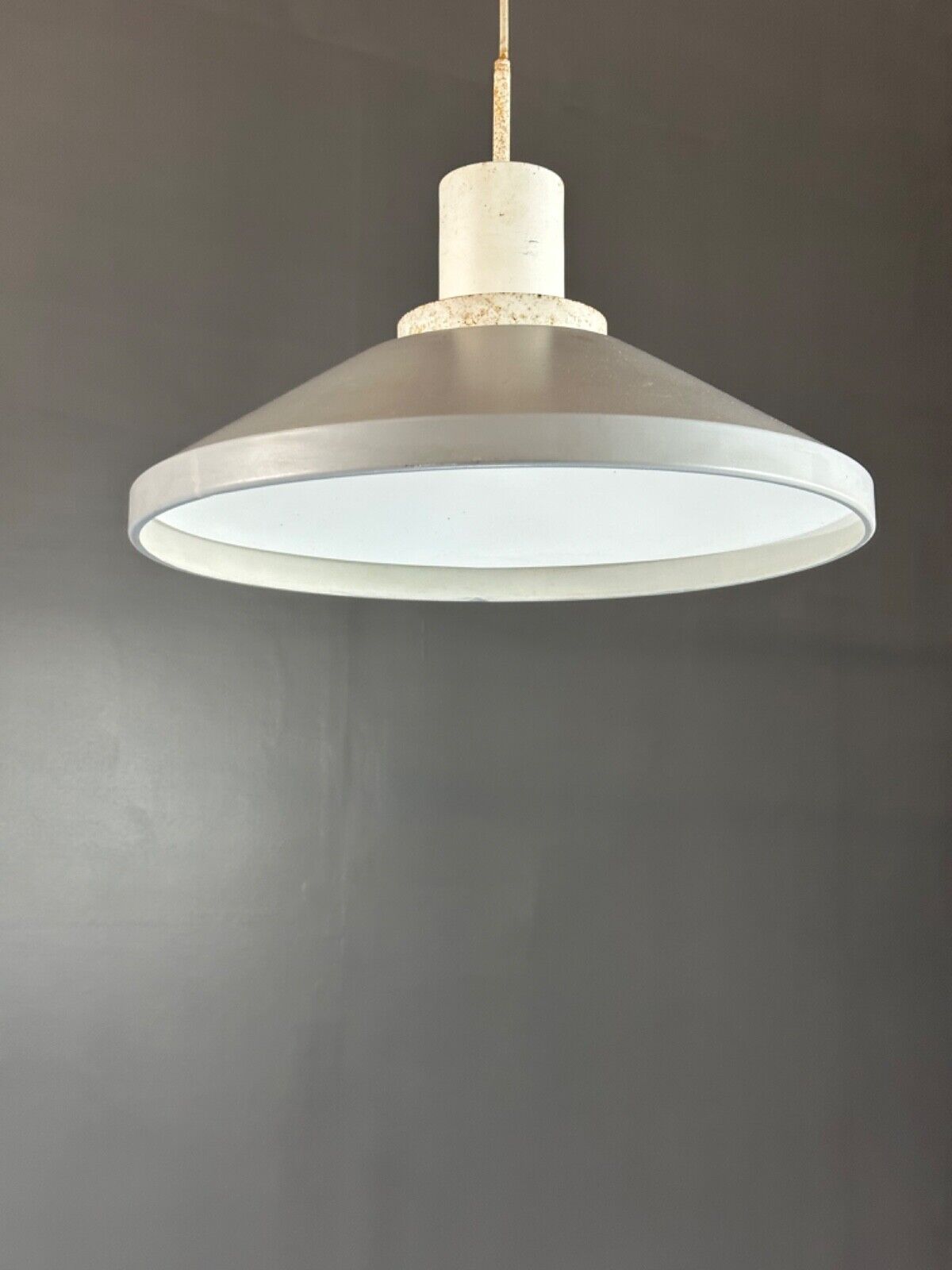 Danish Retro Industrial White And Grey Aluminium Pendent Light EB4648 LCLW - UKDK FURNITURE