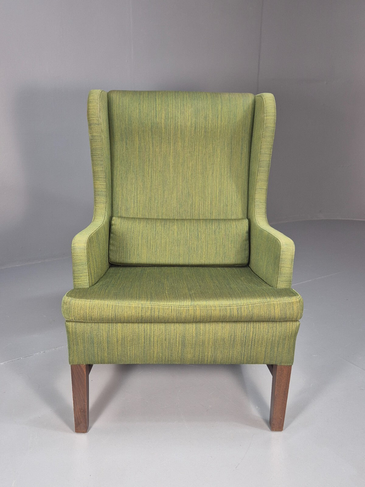 Vintage Danish Wing Back Lounge Chair 1960s Green Mid Century Retro EB9652 MNOR - UKDK FURNITURE