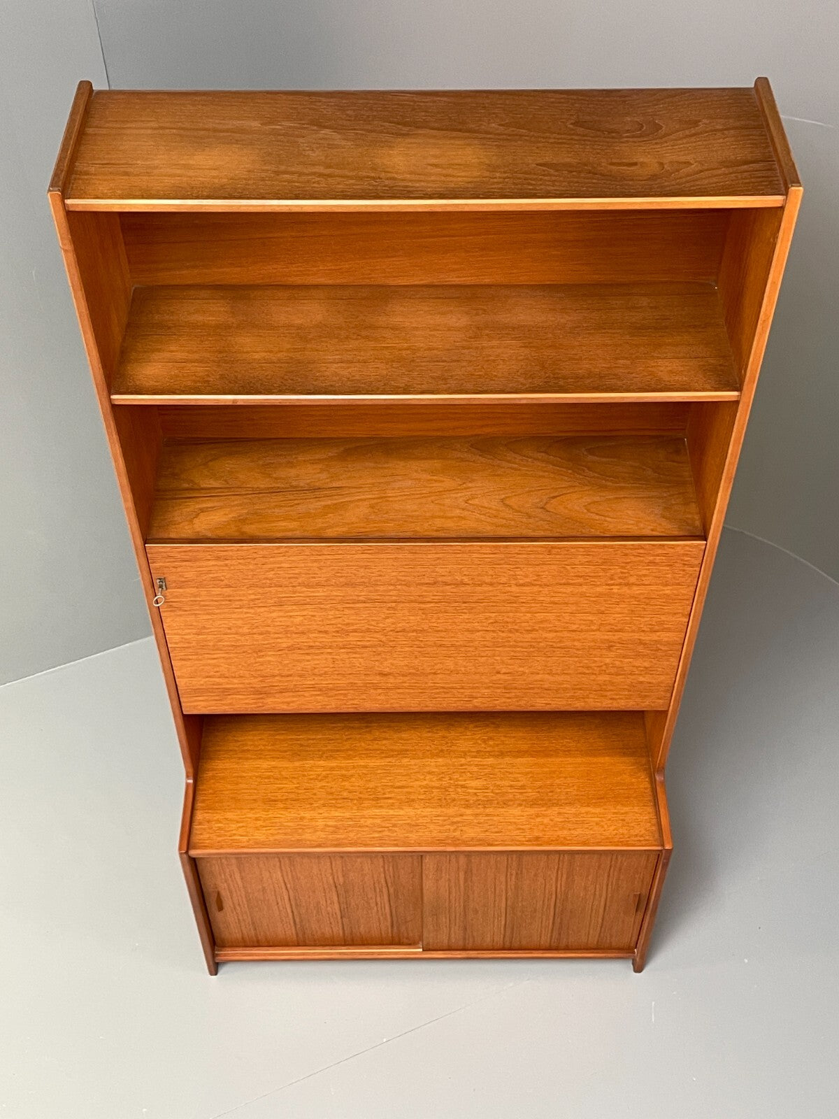 Vintage Teak Wall Unit By Gibbs Furniture 1970s Drinks Cabinet EB9526 MWOO - UKDK FURNITURE