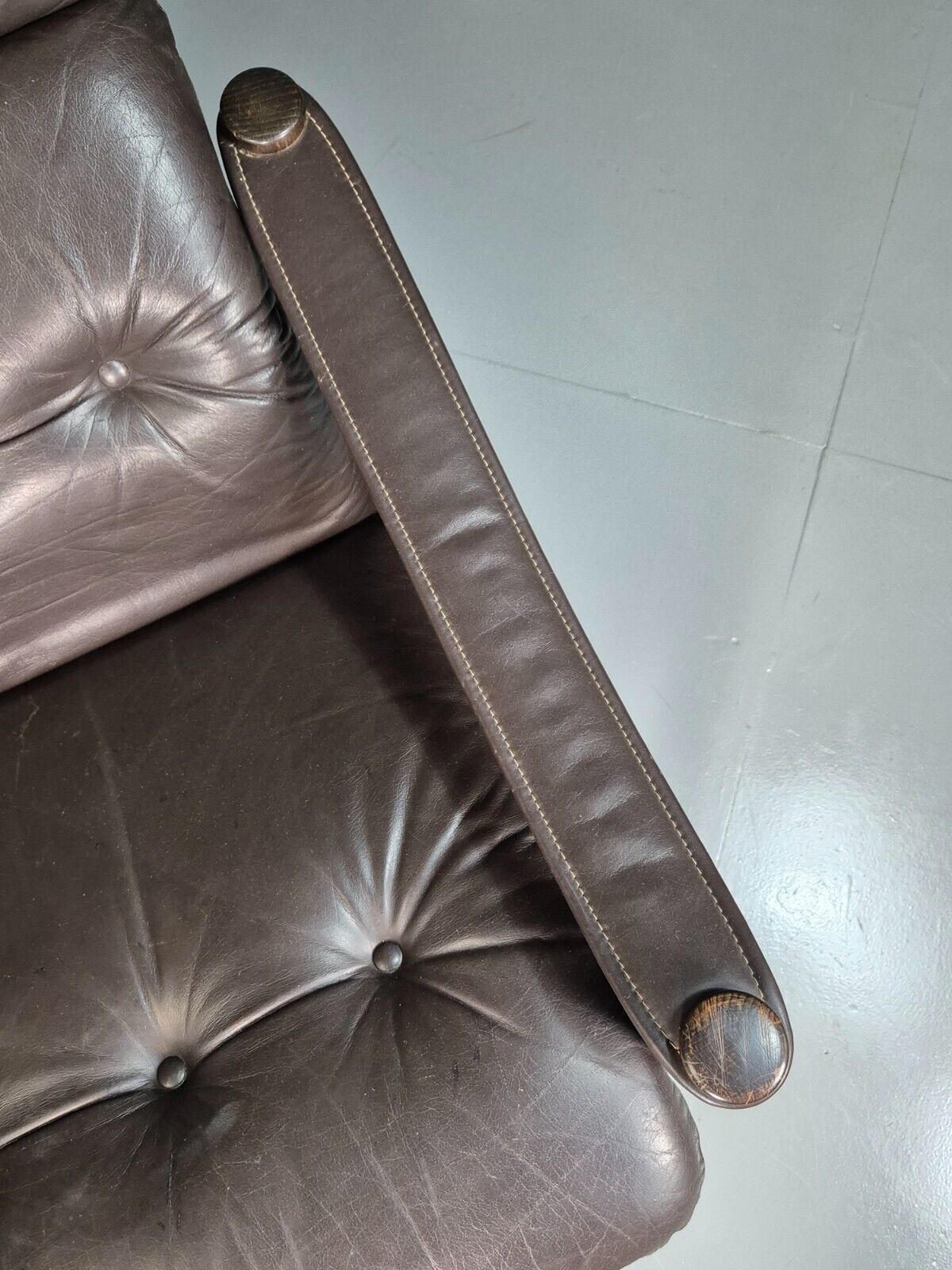 Vintage Danish Lounge Chair Brown Leather Ebbe Gehl Design Retro MCM EB7215 MNOR - UKDK FURNITURE