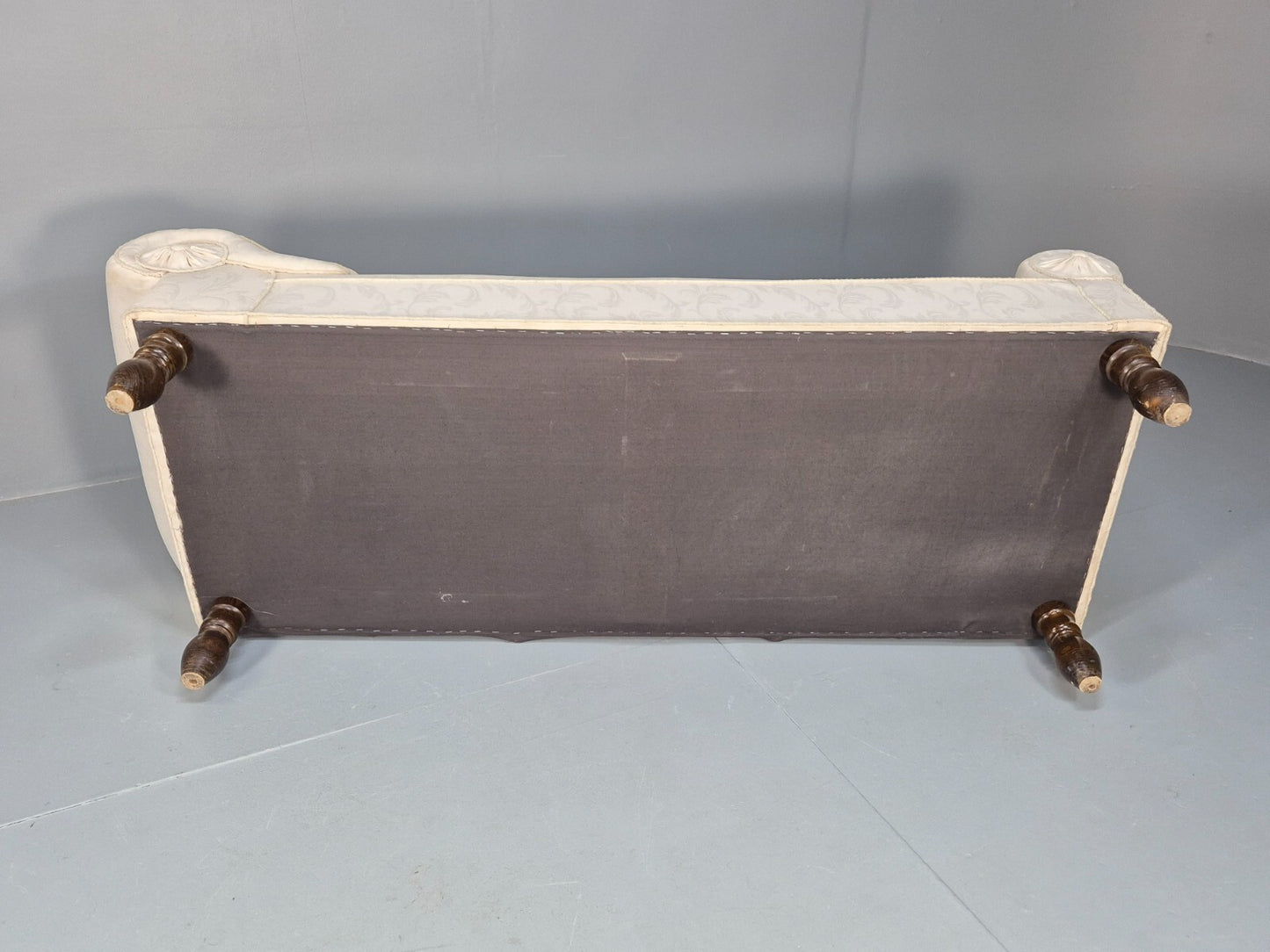 Antique Art Deco Danish Chaise Lounge Off White Mahogany Frame 1930s EB9623 VCHA - UKDK FURNITURE