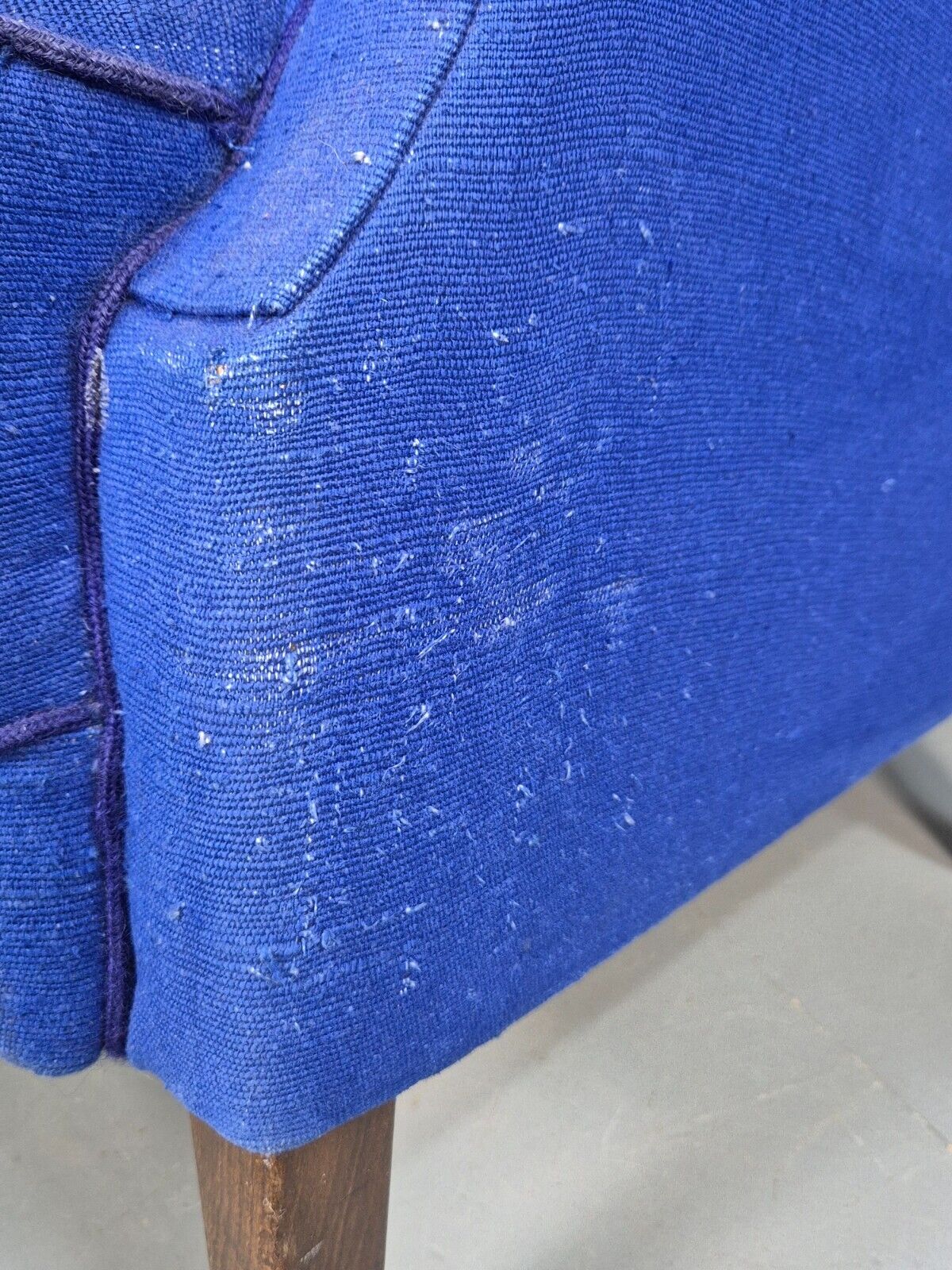 Vintage Danish Wingback Lounge Chair Blue Wool 1960s EB8468 VCLO - UKDK FURNITURE