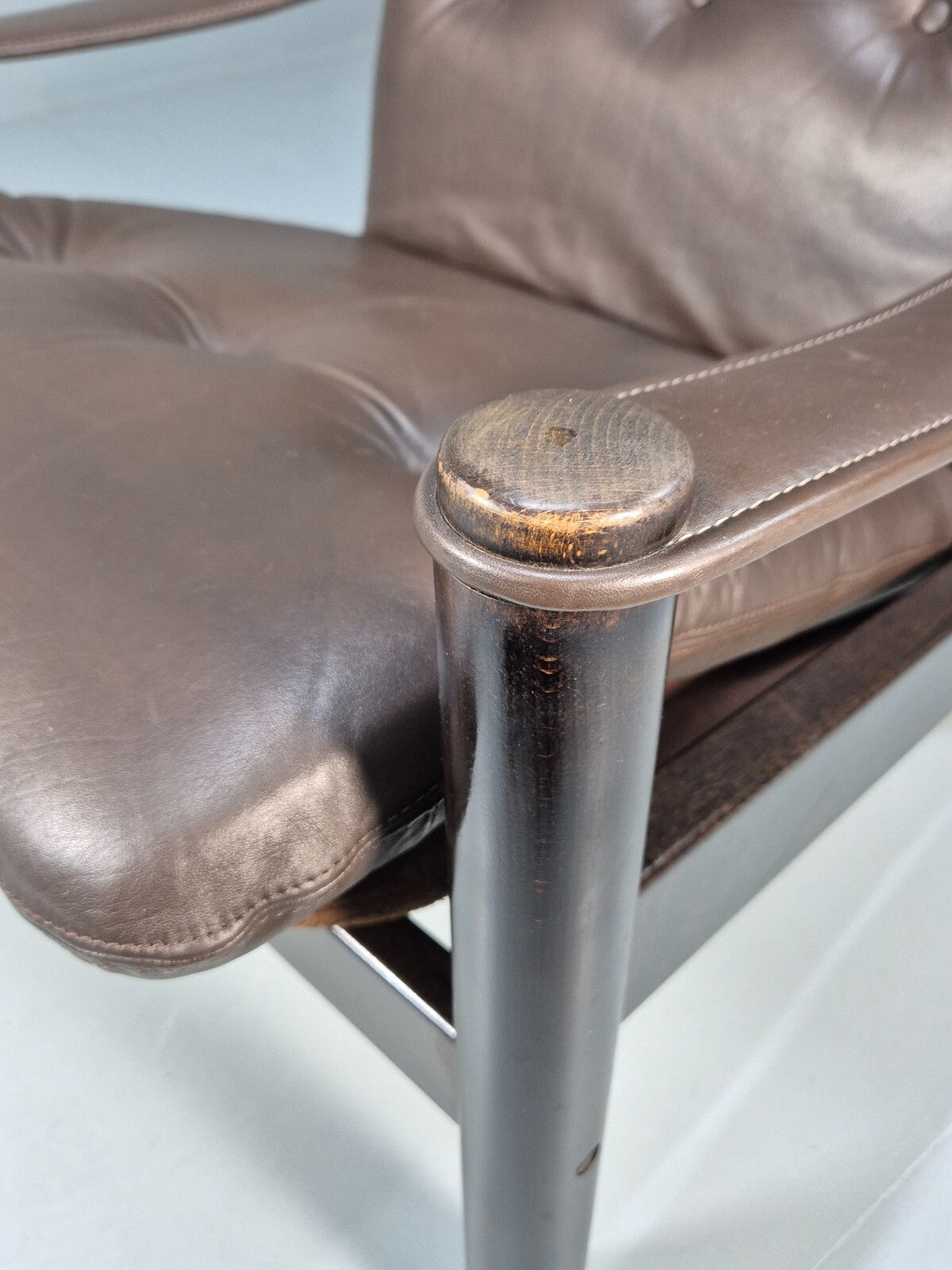 Vintage Brown Leather Lounge Chair Ebbe Gehl & Sorren Nissen Danish EB9790 MNOR - UKDK FURNITURE