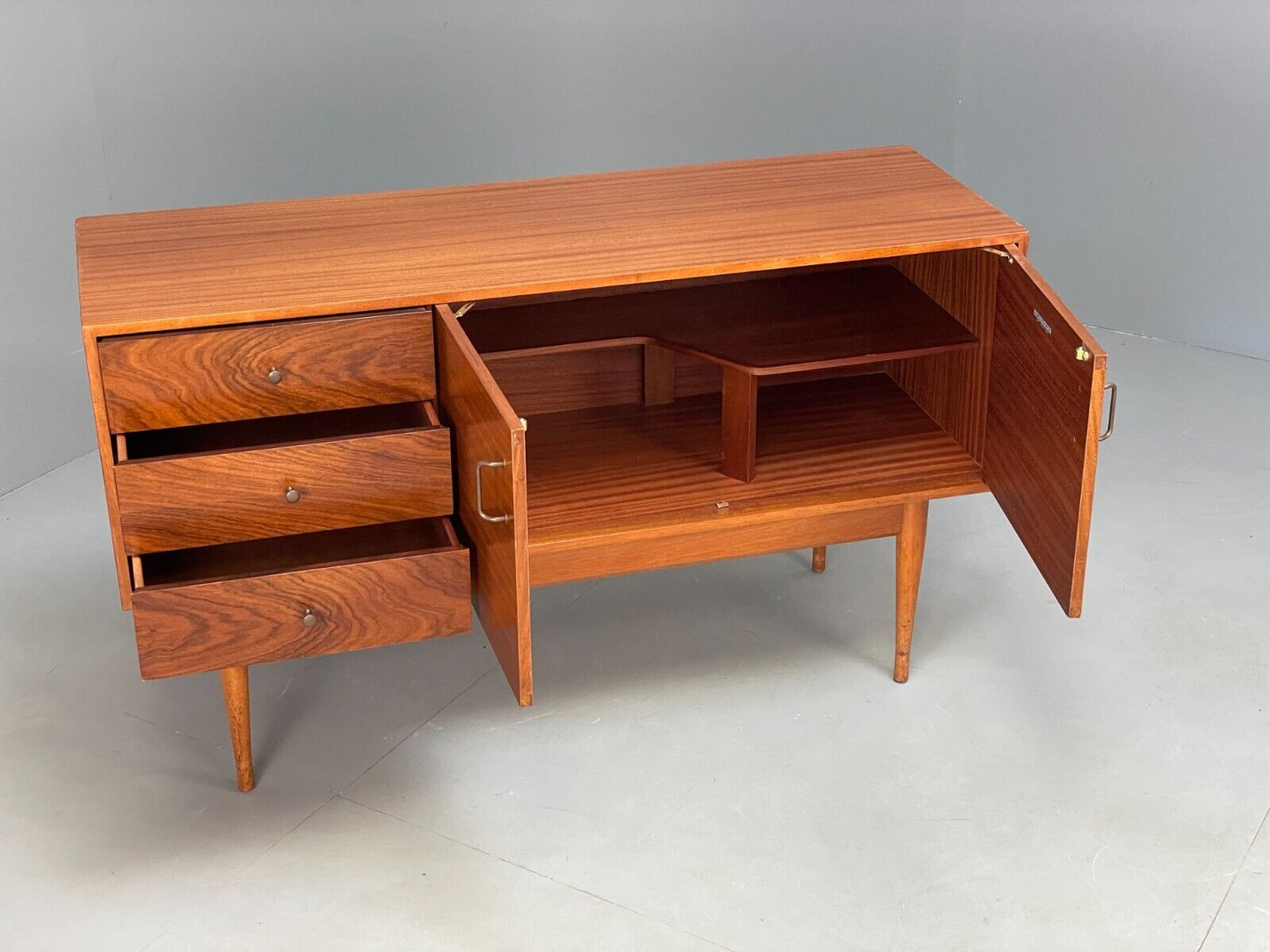 Vintage Uniflex Teak Sideboard Walnut Drawers Retro 1960s Storage EB9416 MWOO - UKDK FURNITURE