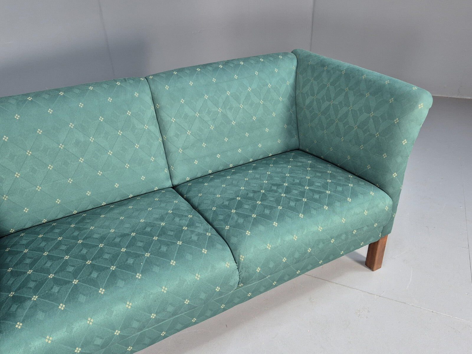 Vintage Danish Green 2 Seat Classic Mid Century Shaped Sofa 1980s EB9565 M2SS - UKDK FURNITURE