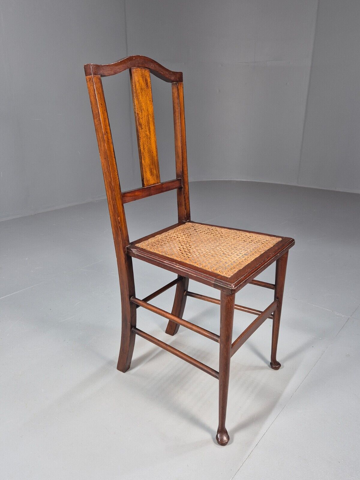 Vintage Dining Chair Rattan Mahogany Pad Feet Antique EB9150 VDIN - UKDK FURNITURE