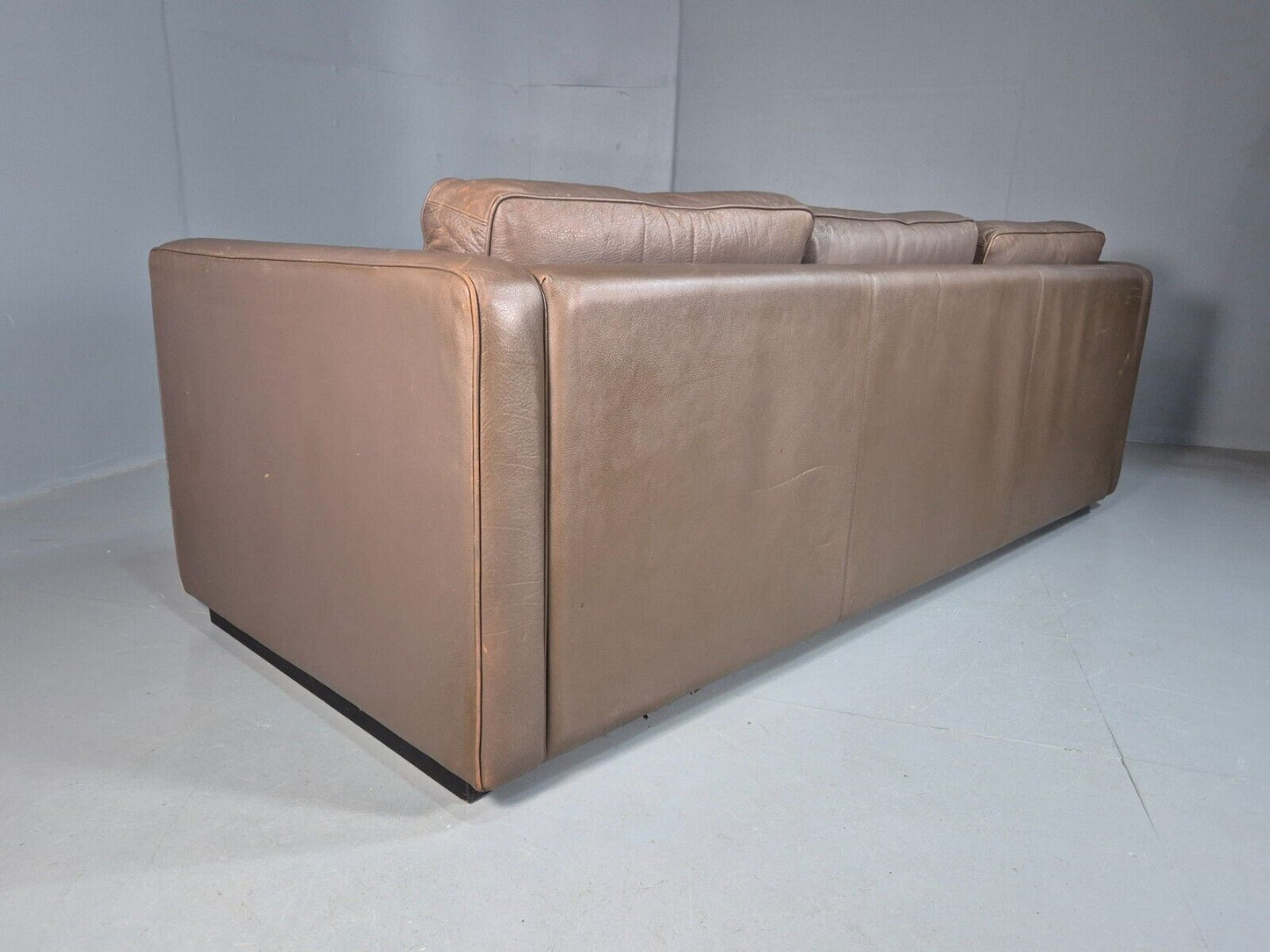 Vintage Danish 3 Seat Sofa Grey Brown Leather Erik Jorgensen MCM EB7613 M3SS - UKDK FURNITURE