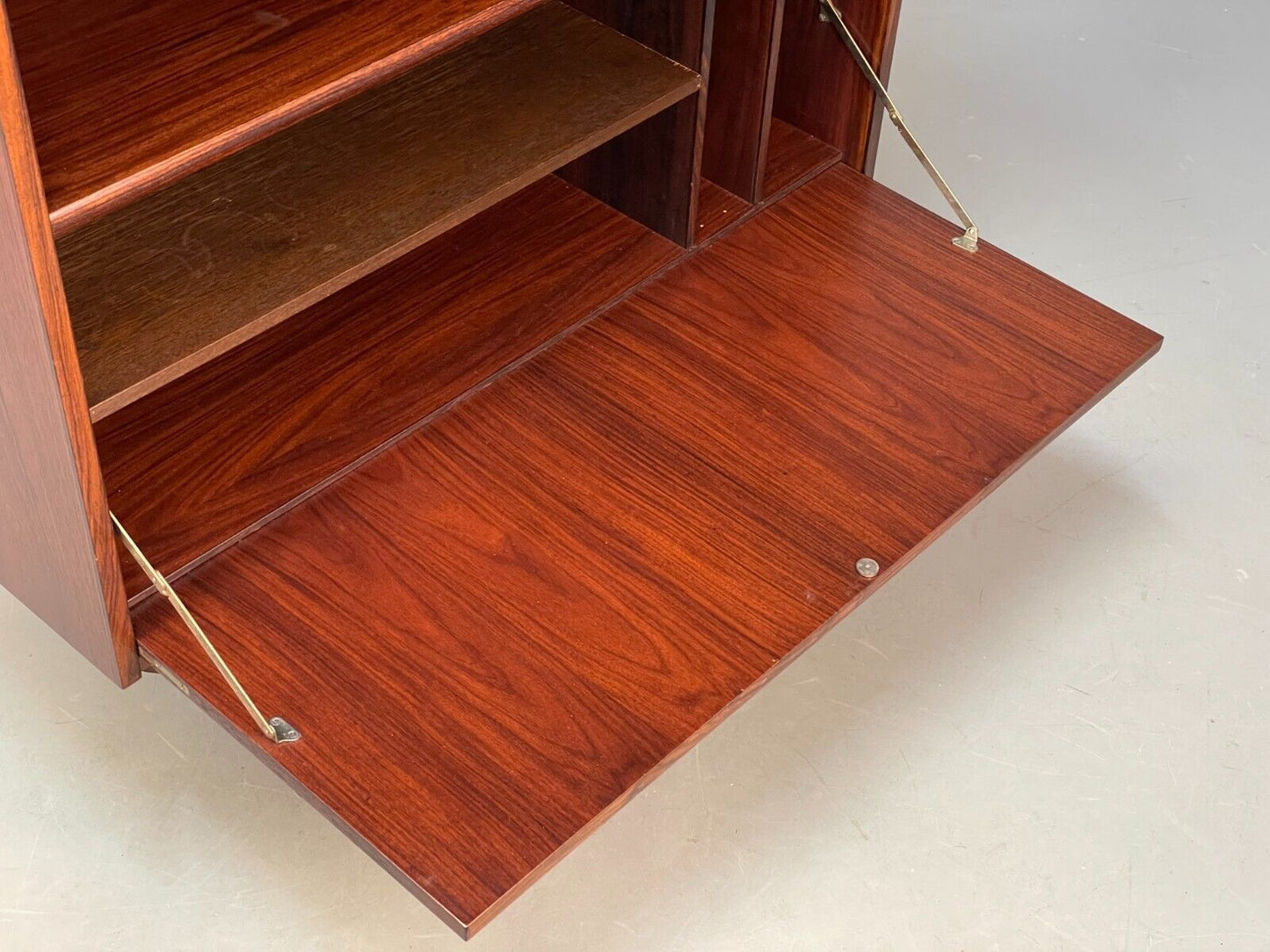 Vintage Danish Bookcase Shelving Unit With Drop Door Drinks Cabinet EB8815 MWOO - UKDK FURNITURE