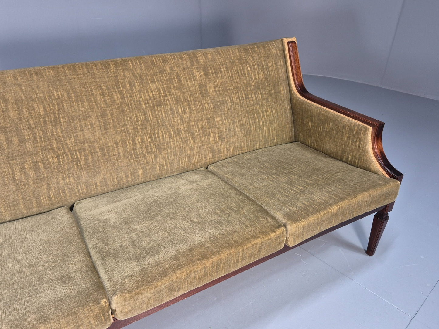 Antique Danish Empire Style Sofa Mahogany and Green velour EB9662 V3SS - UKDK FURNITURE