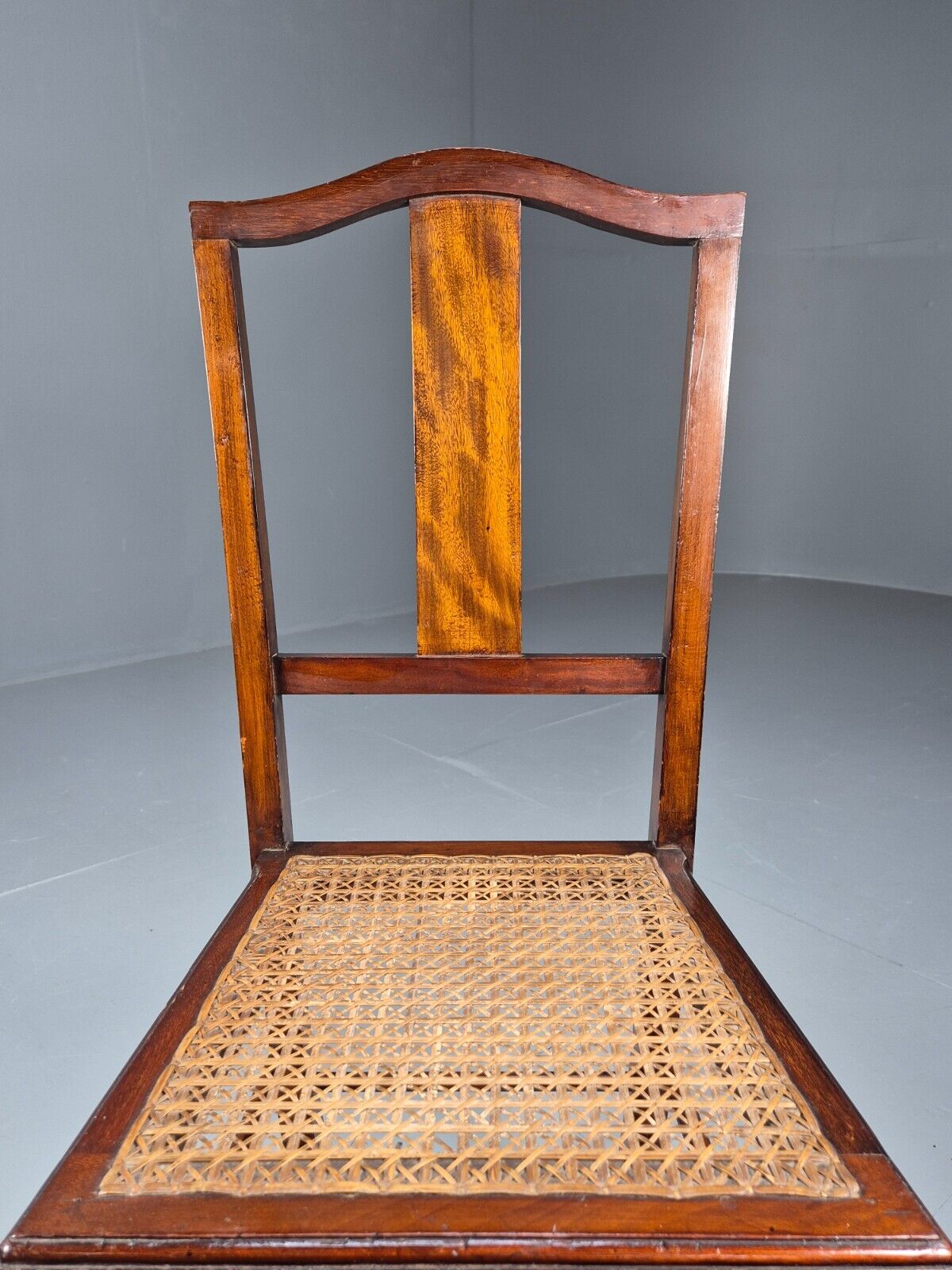 Vintage Dining Chair Rattan Mahogany Pad Feet Antique EB9150 VDIN - UKDK FURNITURE