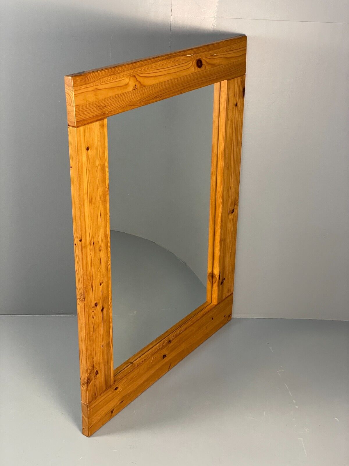 Vintage Danish Large Solid Pine Rectangular Mirror EB8411 MWOO - UKDK FURNITURE