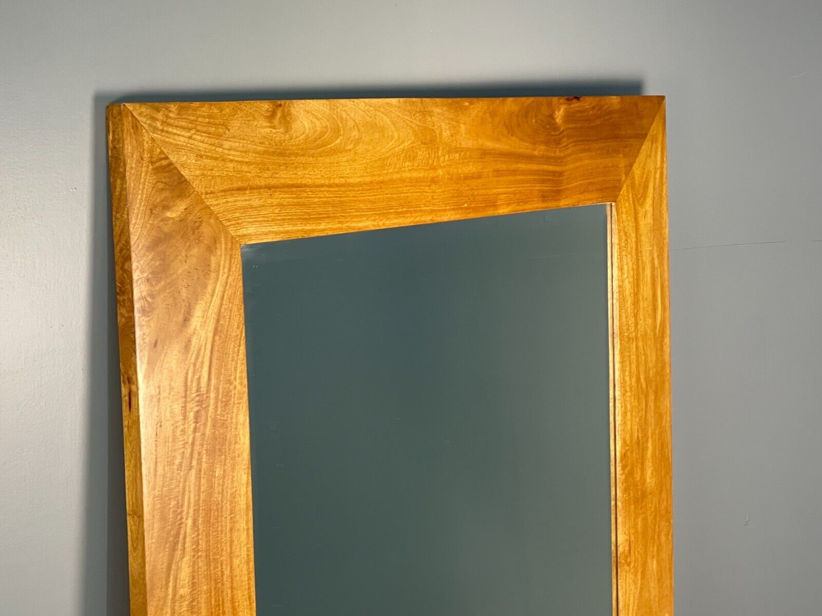 Large Rectangular Wall Mirror In A Satin Birch Wood EB8390 MWOO - UKDK FURNITURE