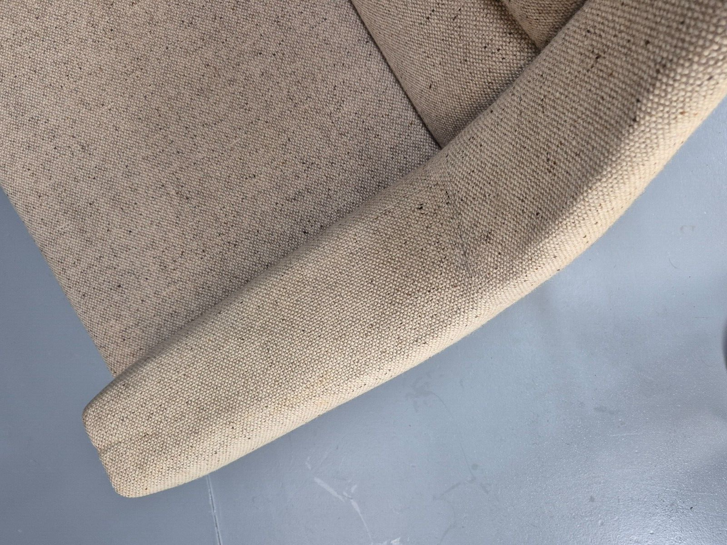 Midcentury Danish Arm Chair Oatmeal Wool Fabric Vintage Seating EB8880 MNOR - UKDK FURNITURE